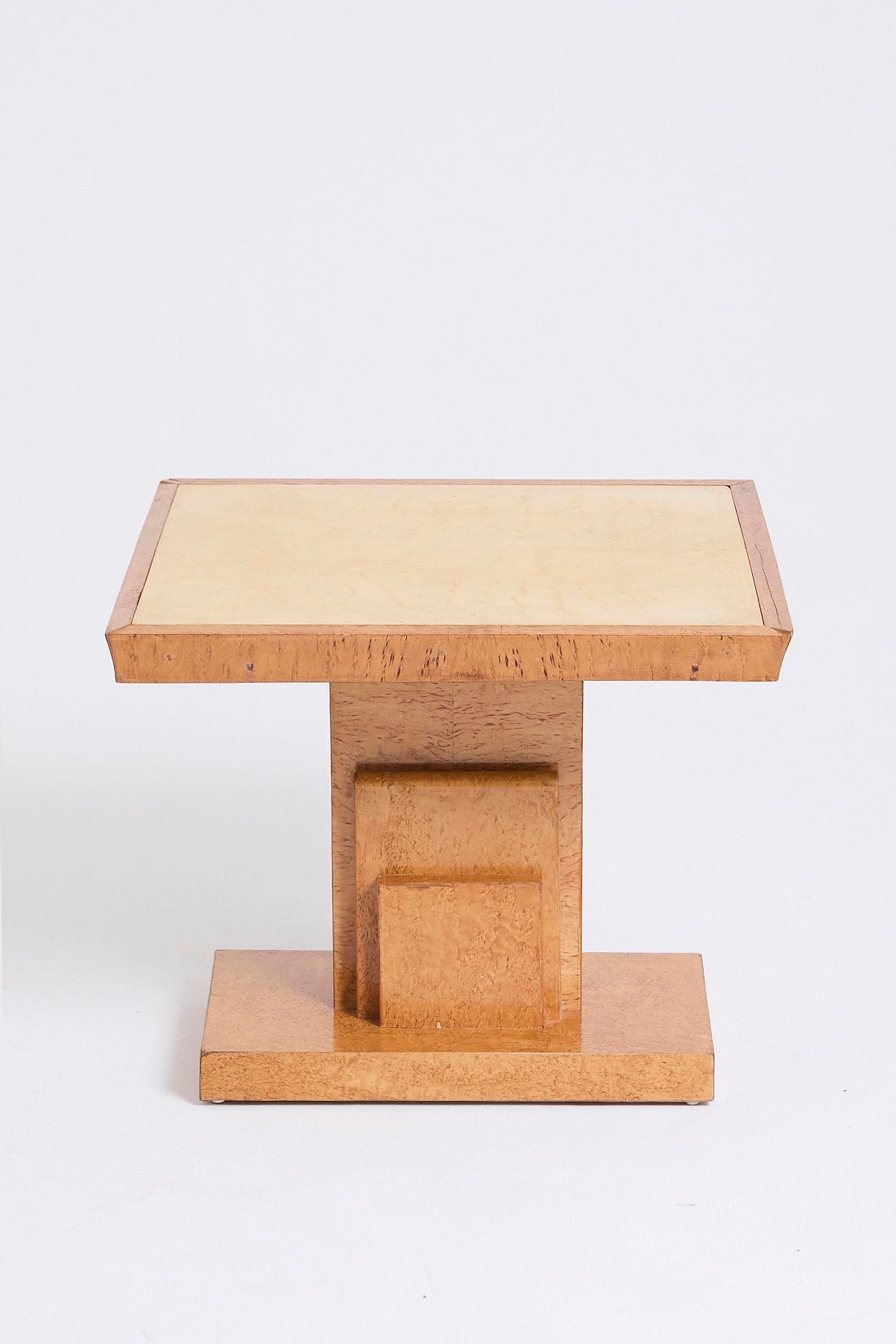 Pair of Velum and Birch Side Tables