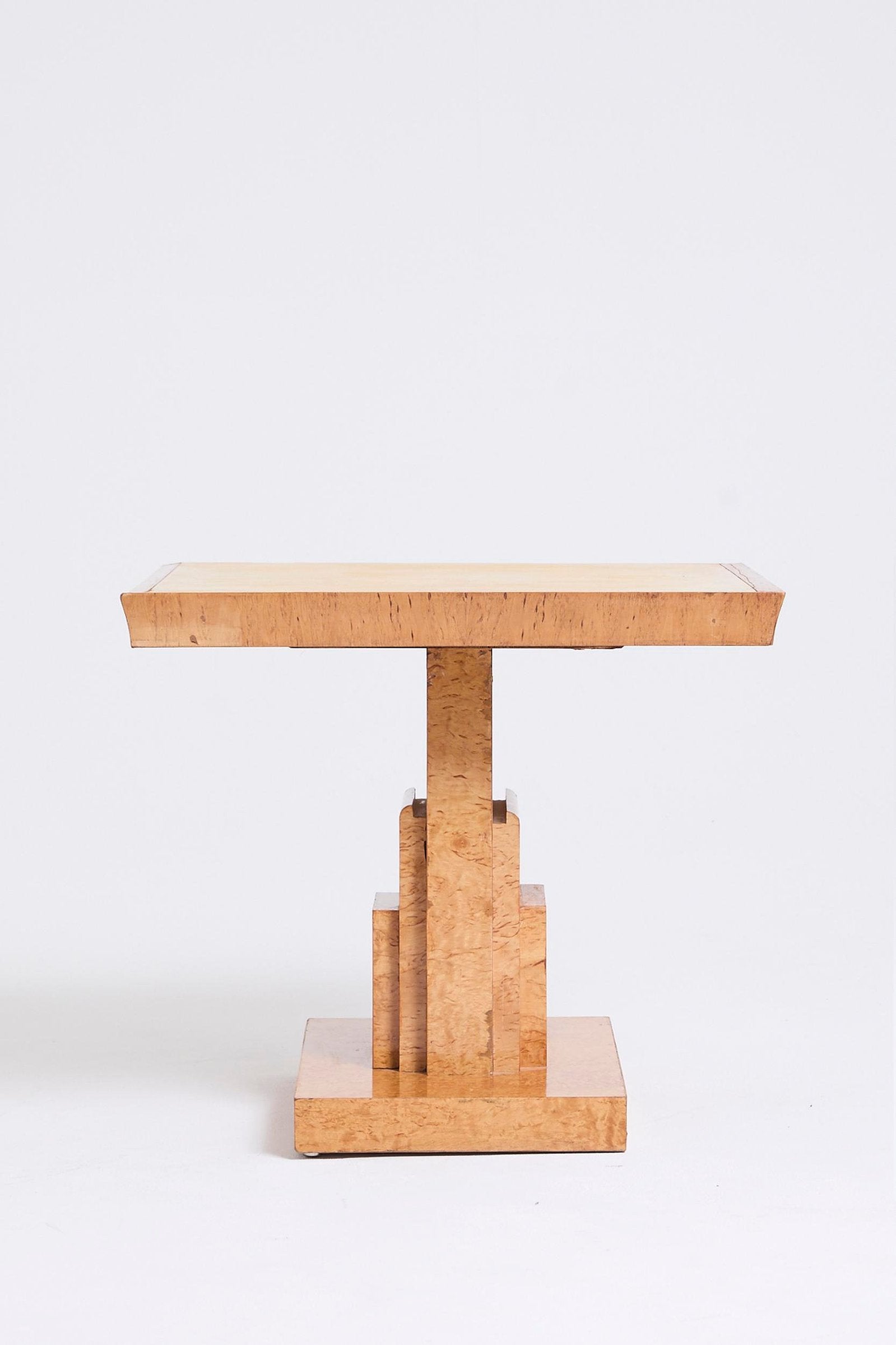 Pair of Velum and Birch Side Tables