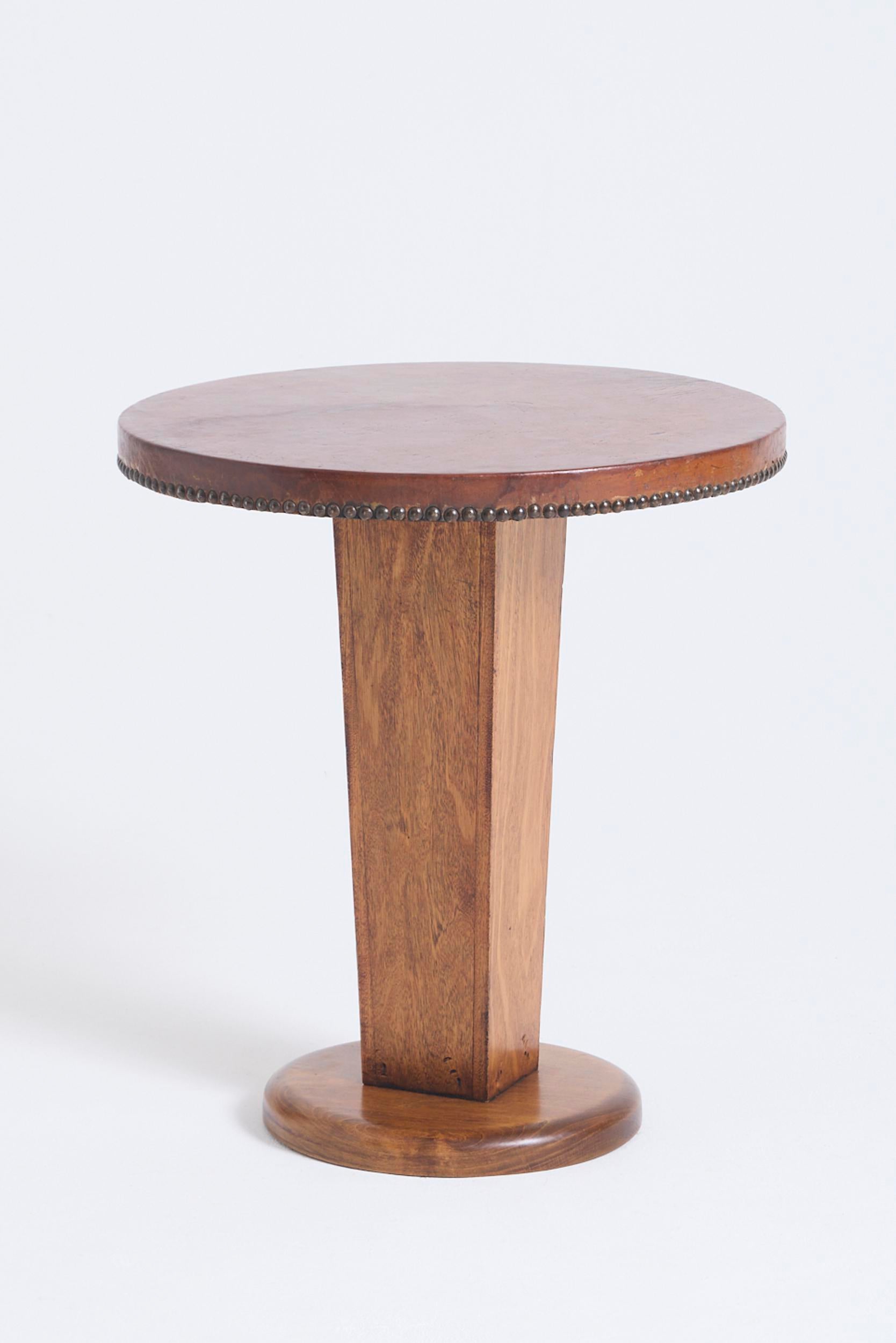 Leather Top Side Table