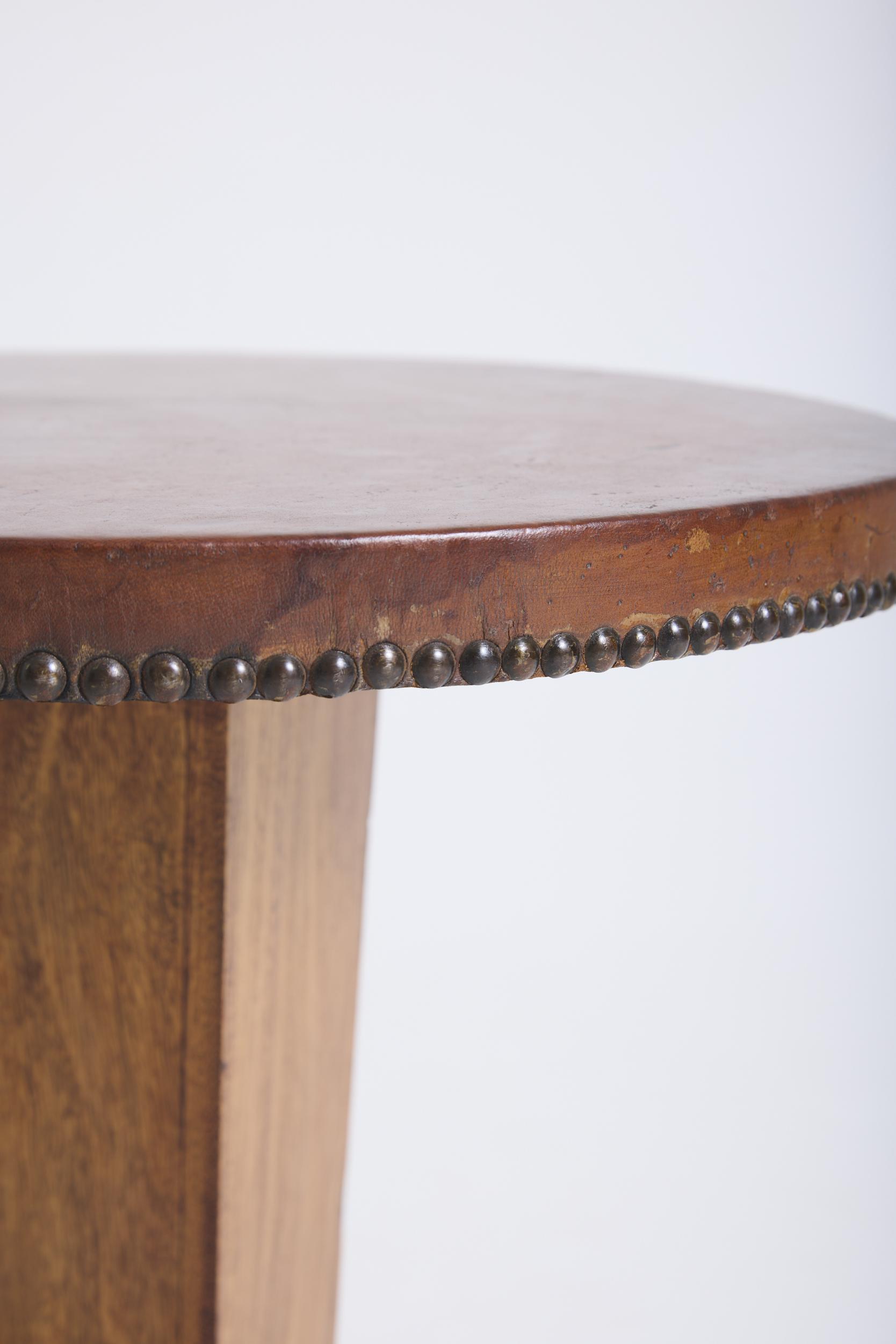 Leather Top Side Table