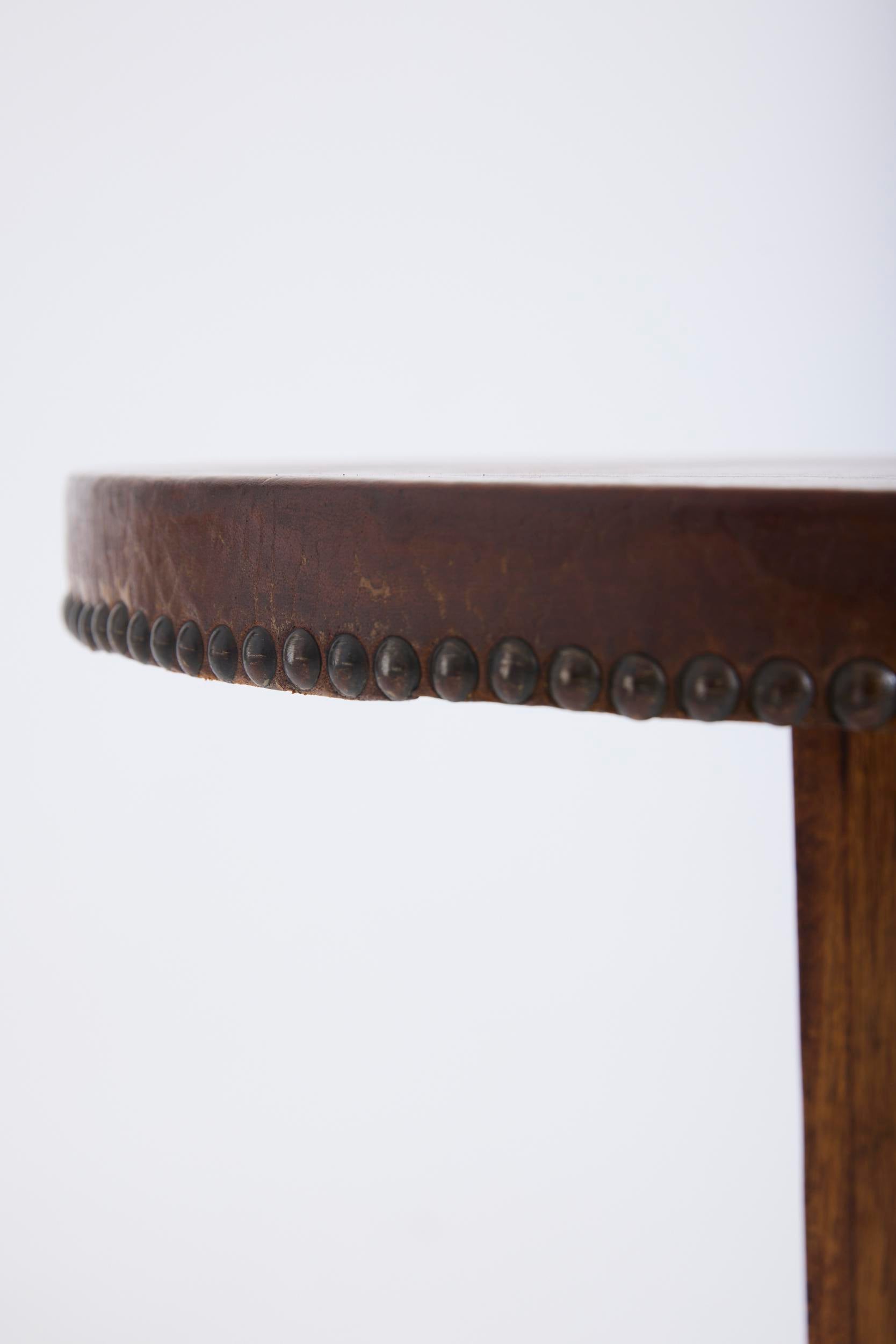 Leather Top Side Table