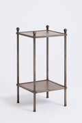 10492- Leather Top Side Table