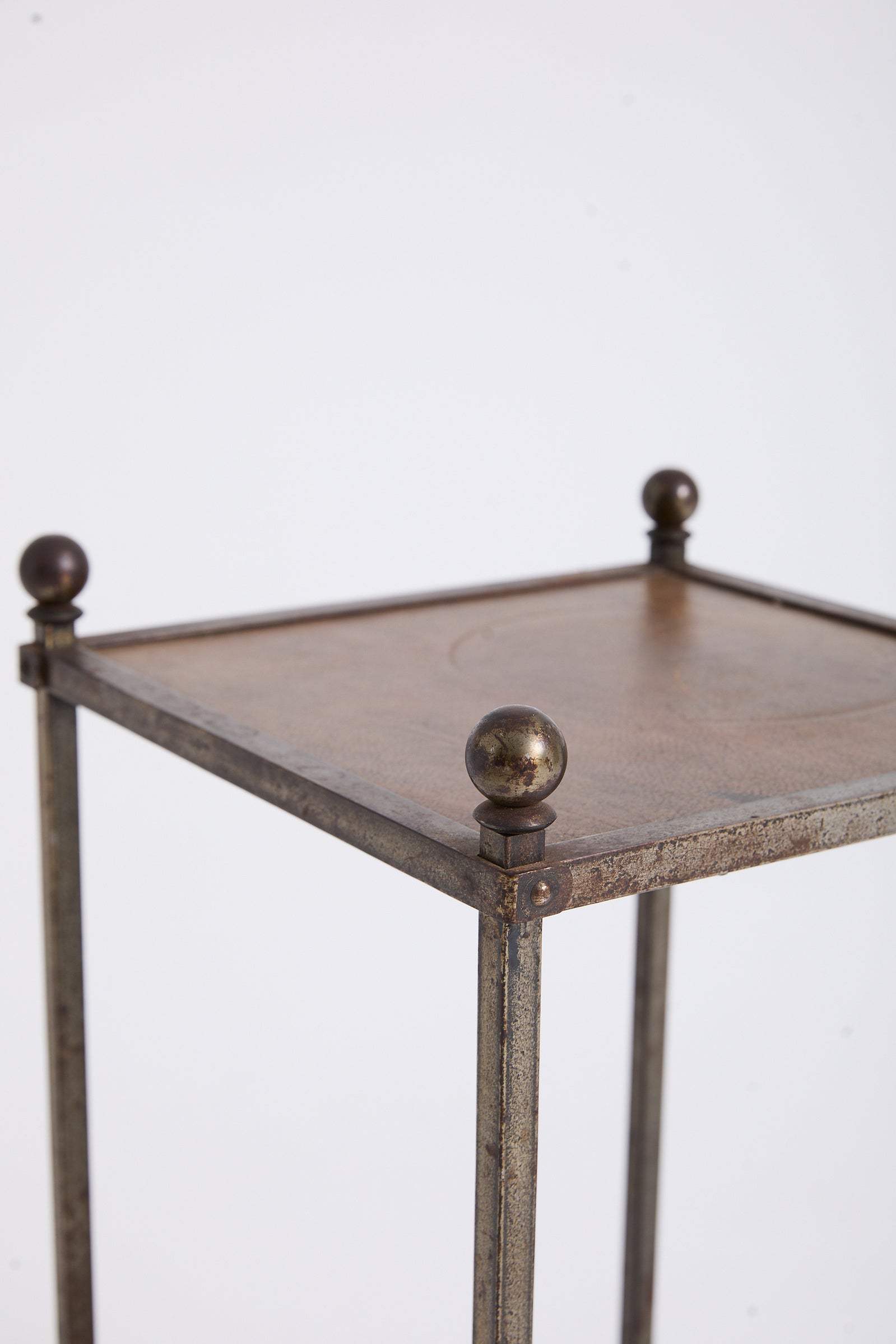 Leather Top Side Table