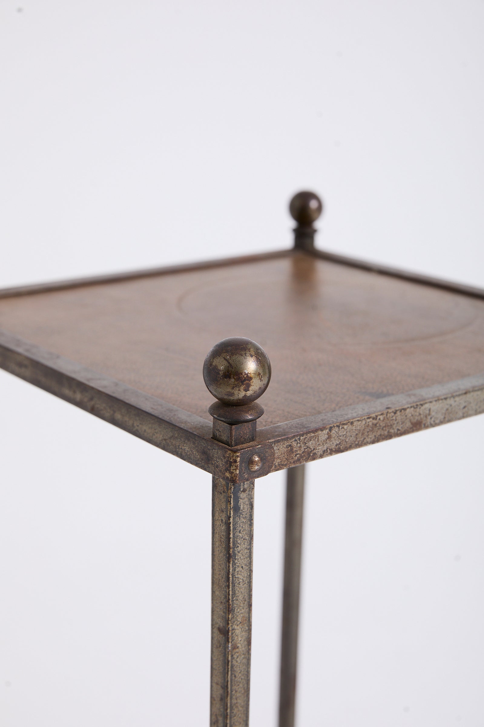 Leather Top Side Table