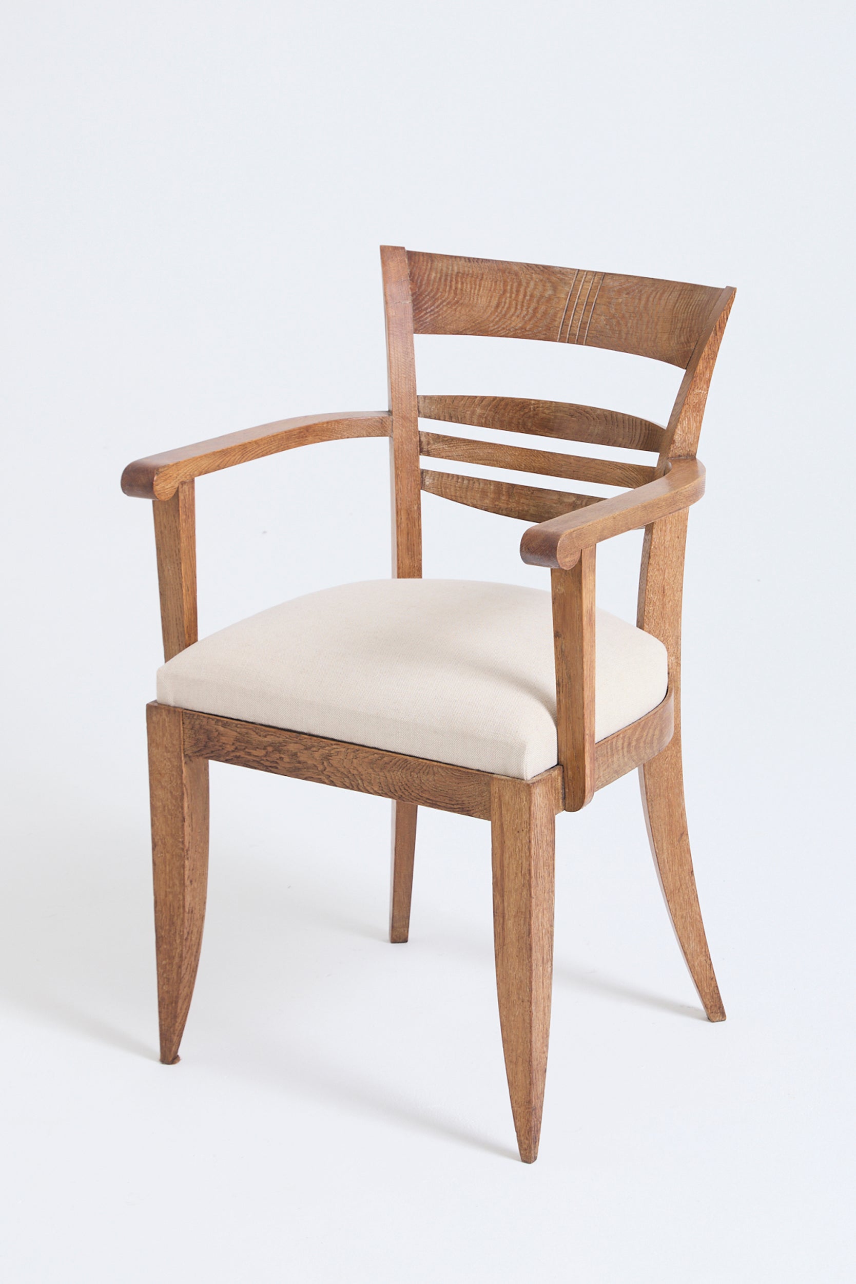 Art Deco Limed Oak Armchair