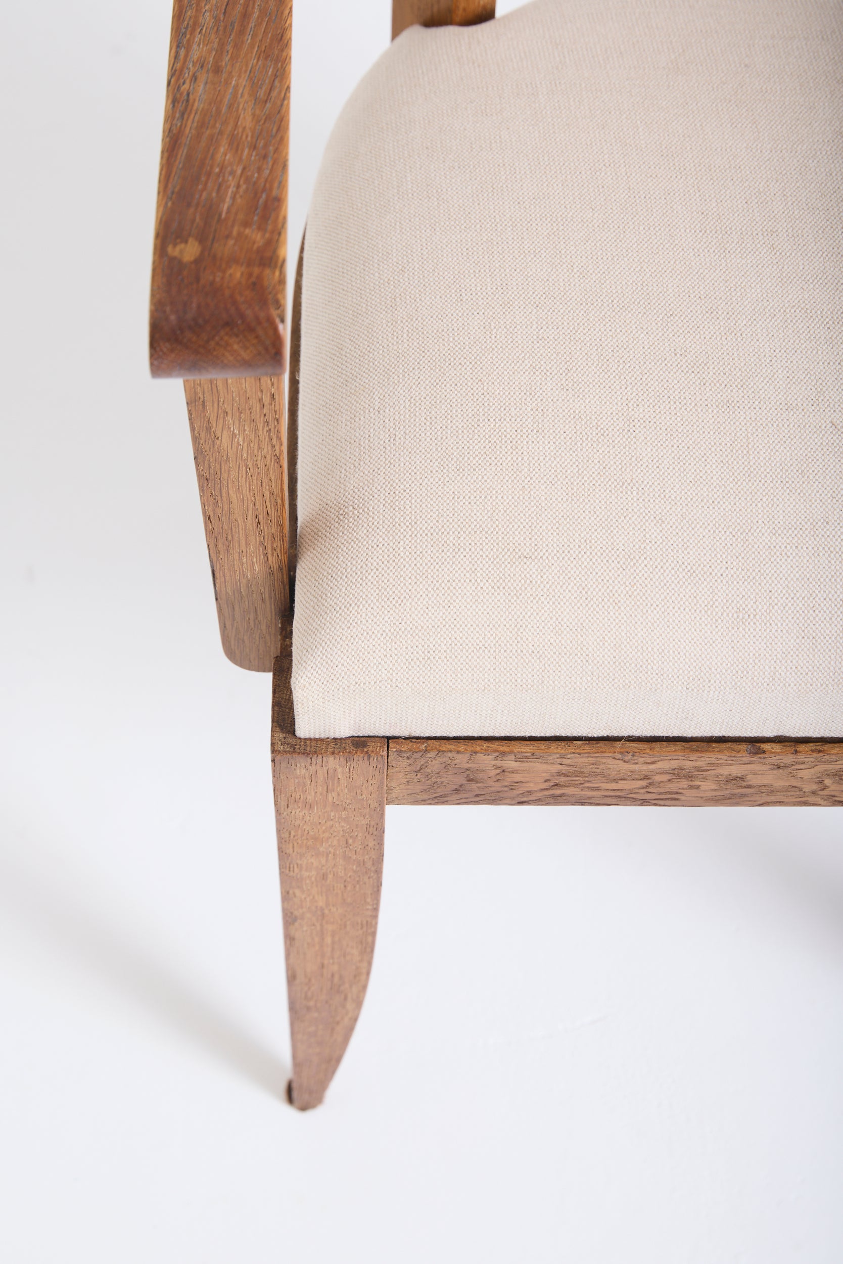 Art Deco Limed Oak Armchair