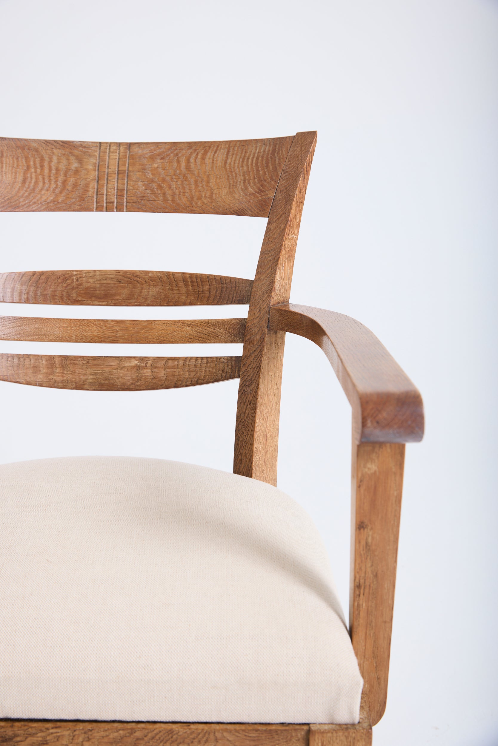 Art Deco Limed Oak Armchair