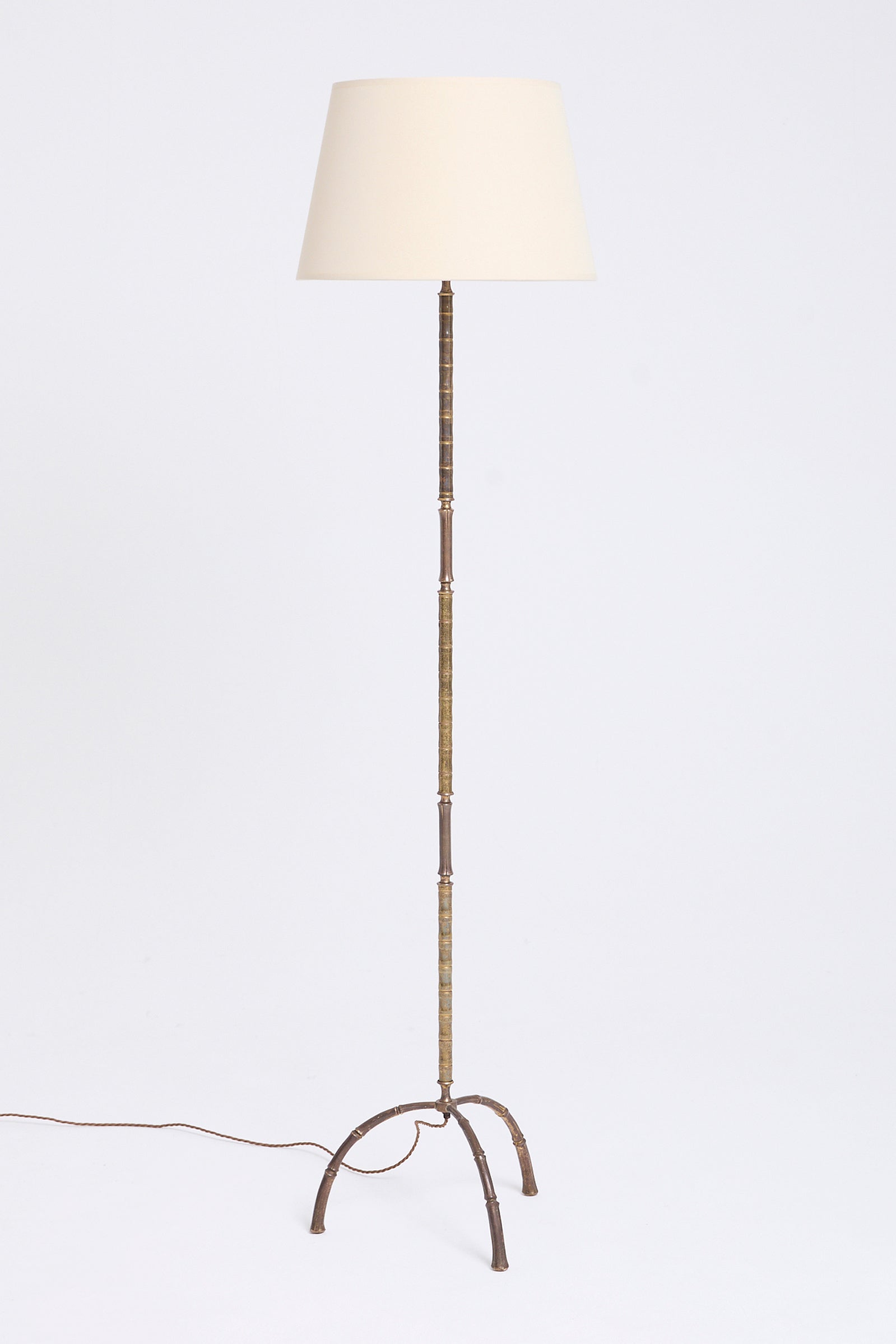 10505- Brass Bamboo Floor Lamp