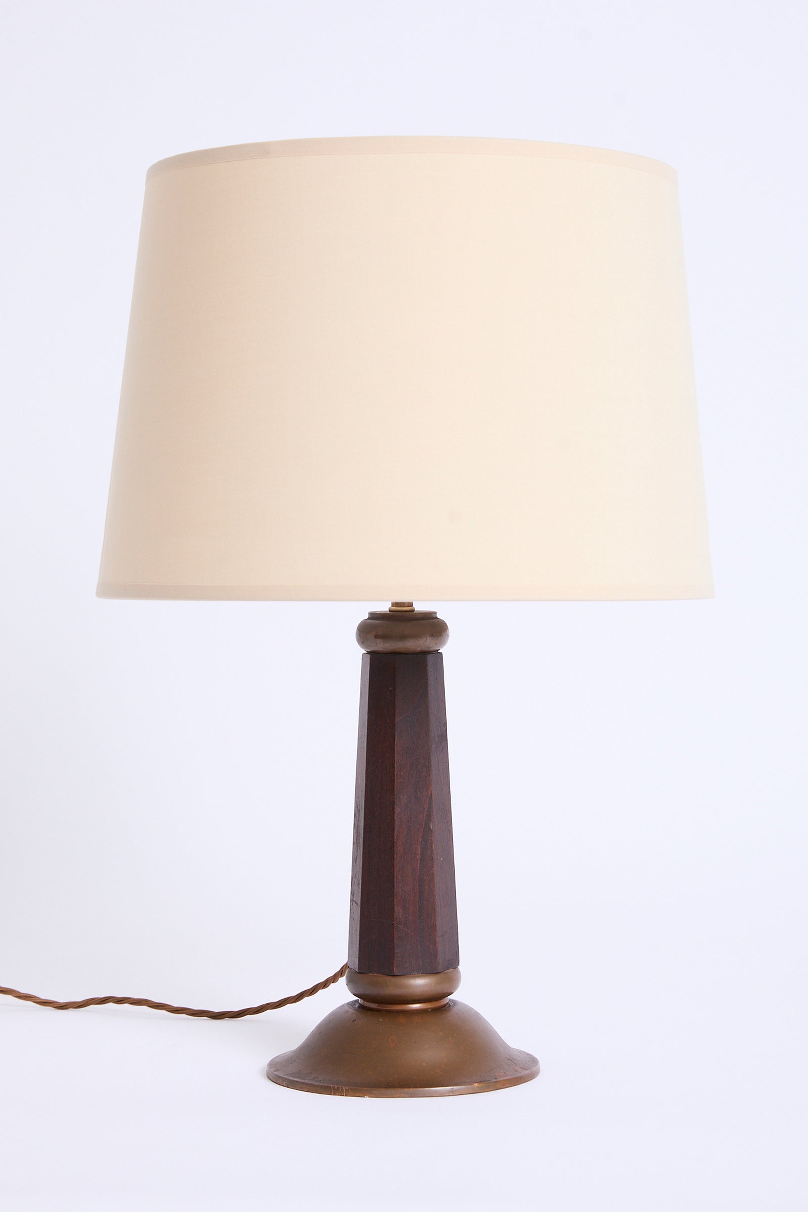 10522- Brass and Wood Table Lamp