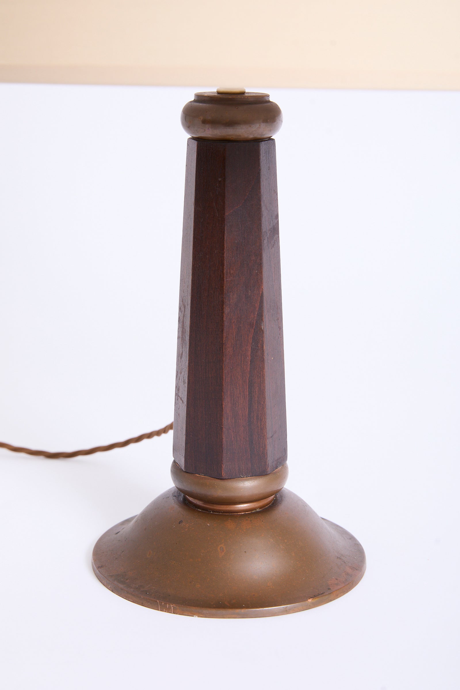 Brass and Wood Table Lamp
