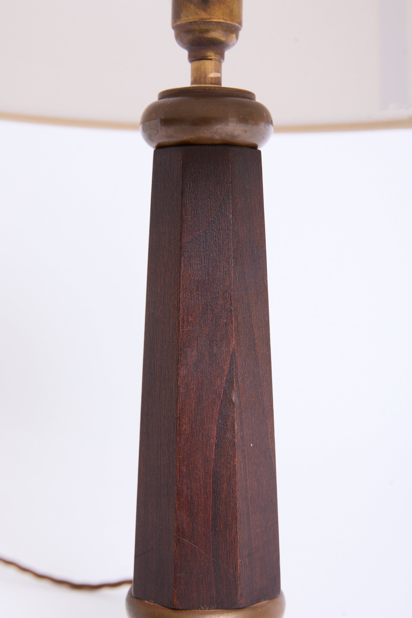 Brass and Wood Table Lamp