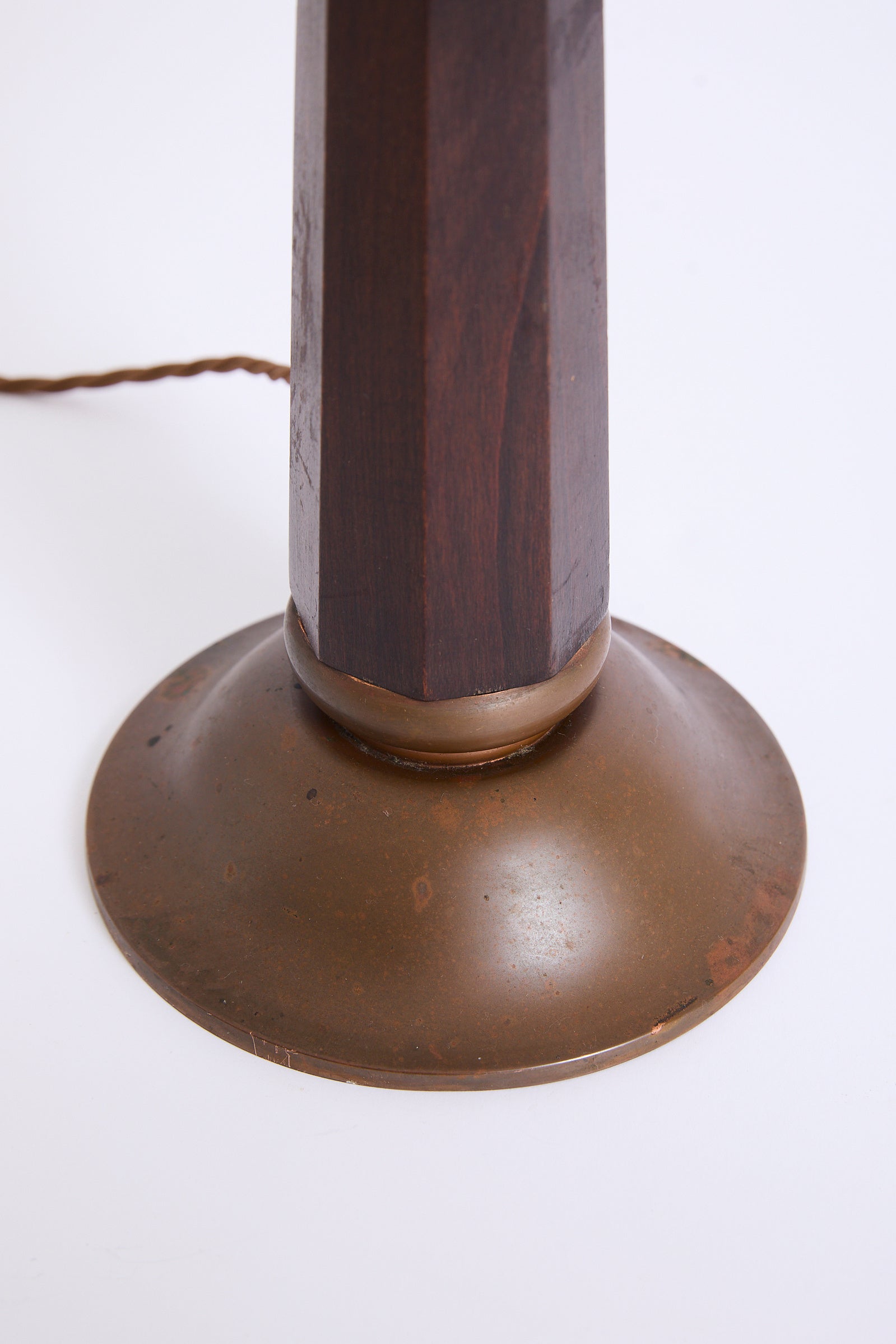 Brass and Wood Table Lamp