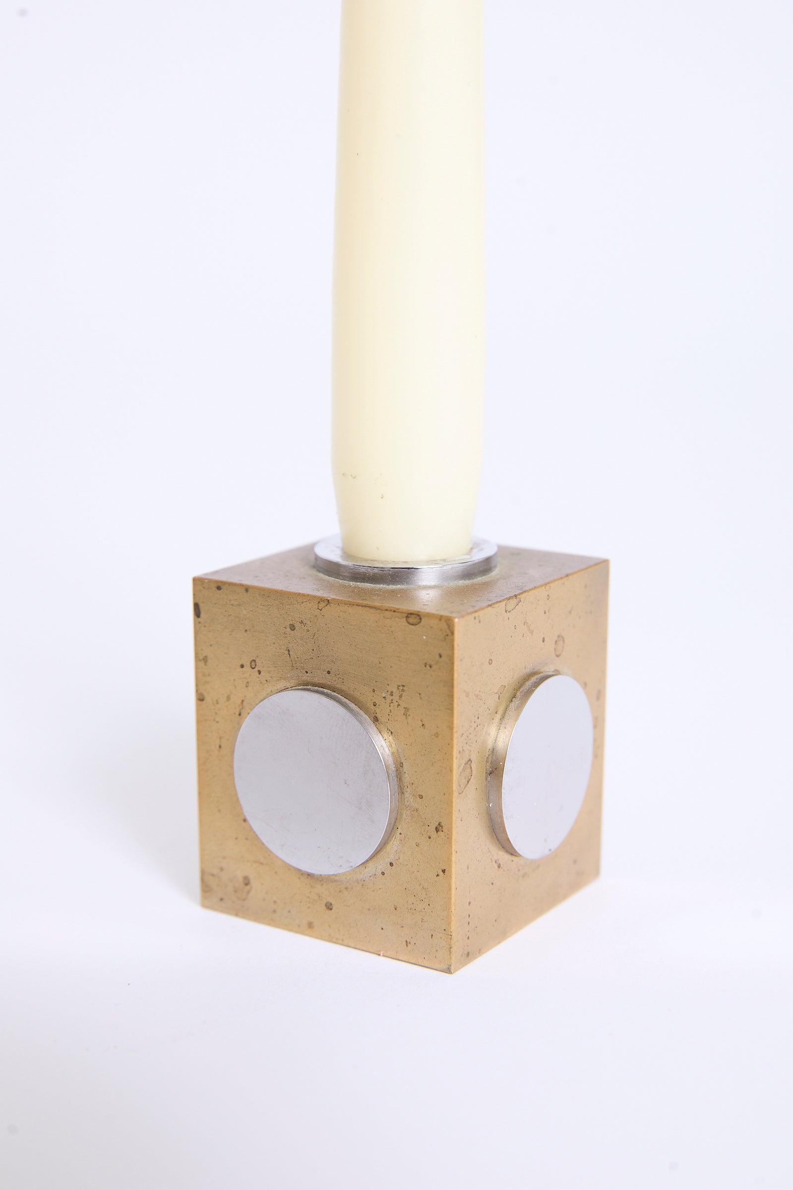Brass Cube Candlestick