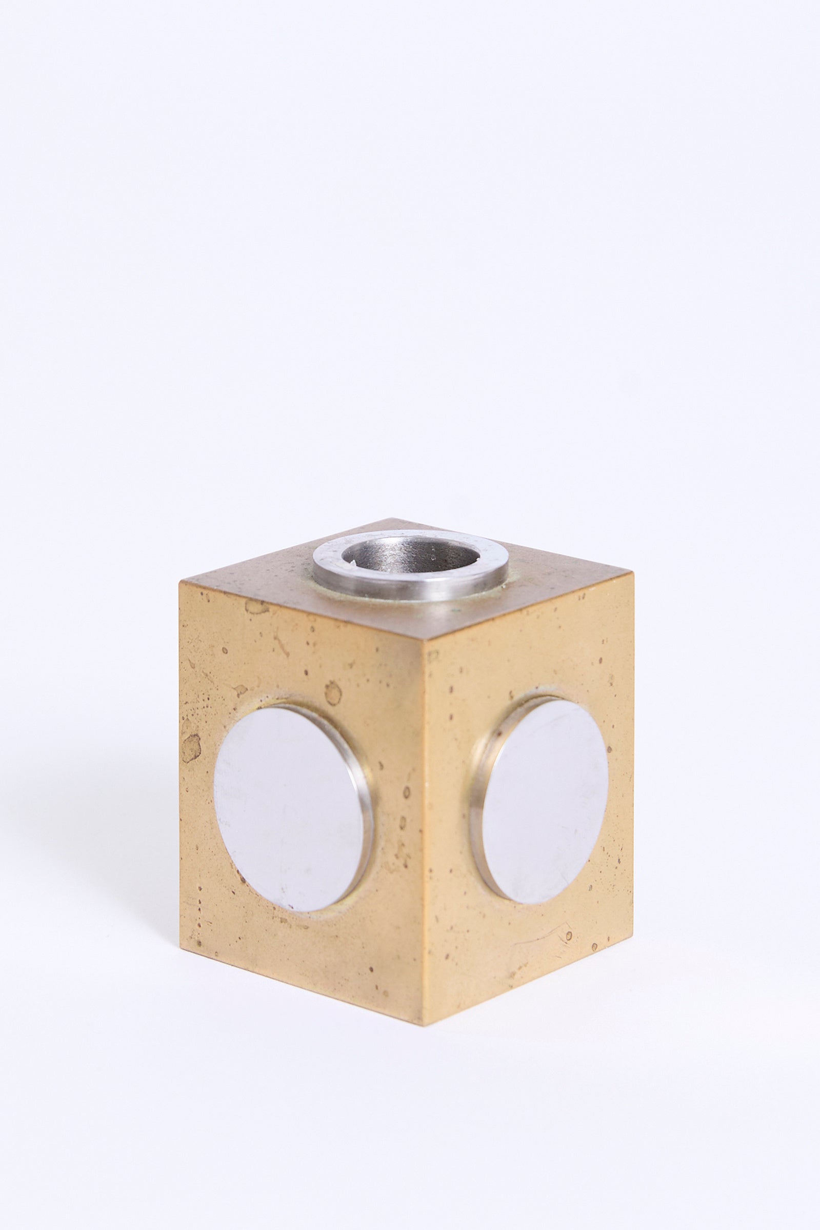 Brass Cube Candlestick