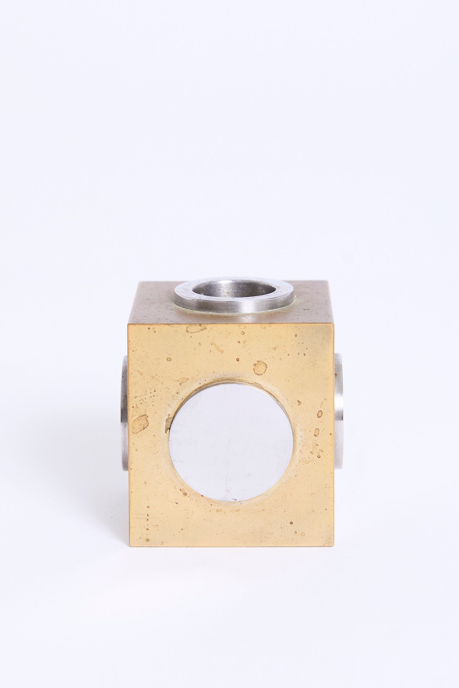Brass Cube Candlestick