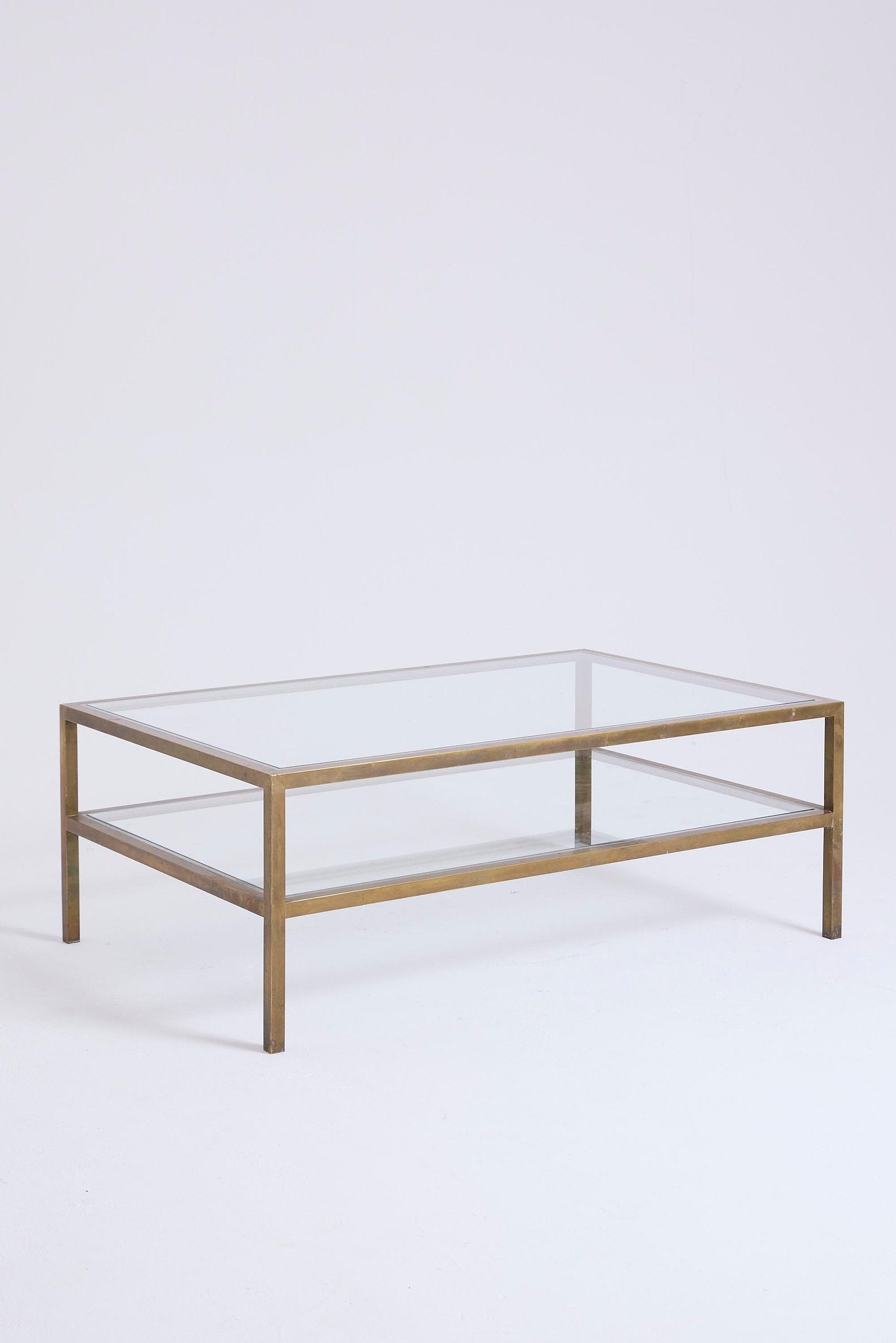 10532- Brass and Glass Coffee Table