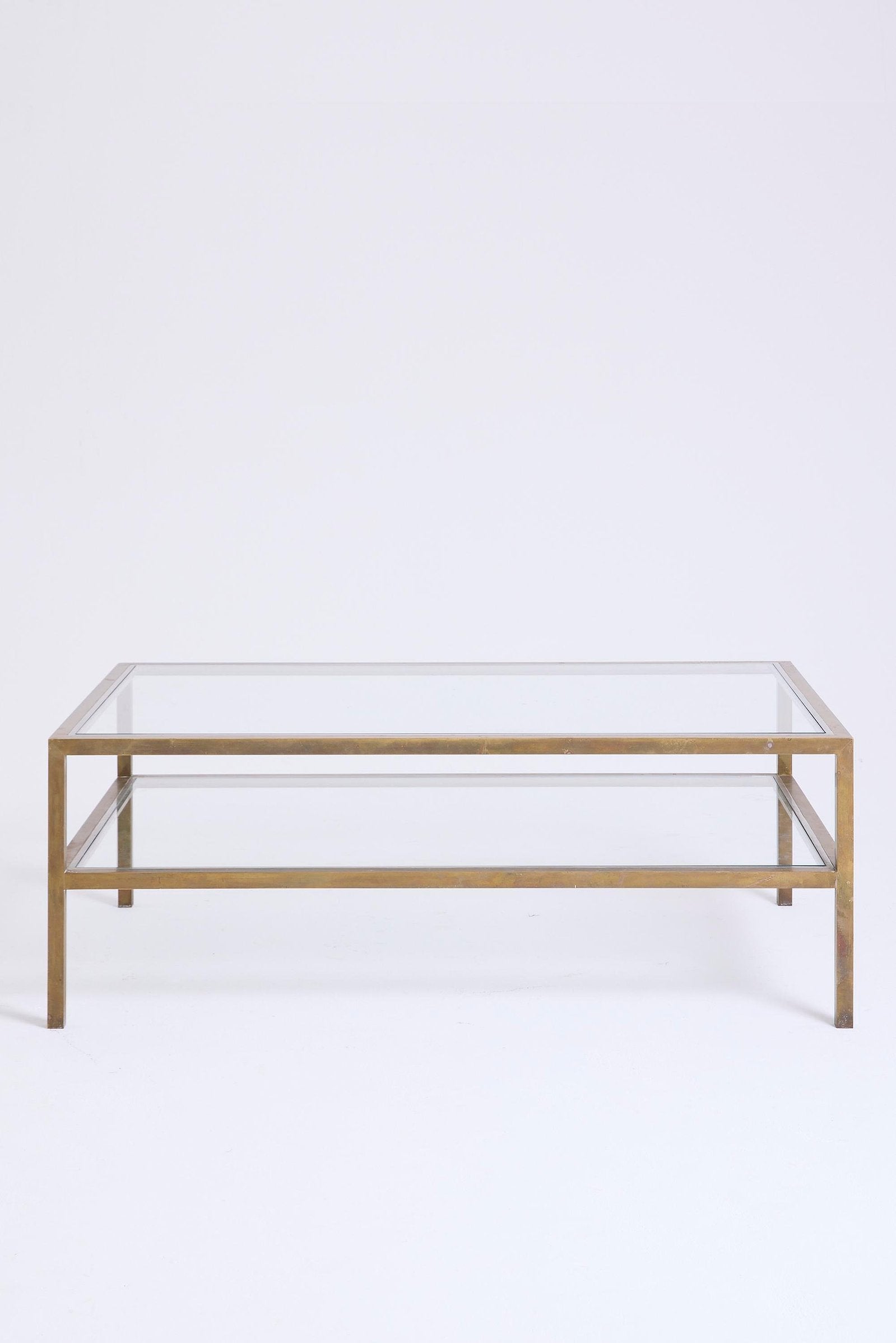 Brass and Glass Coffee Table