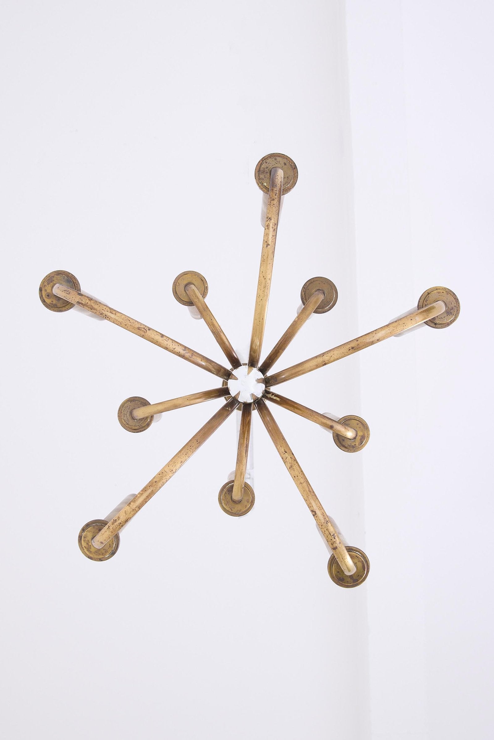 Mid-Century Brass Chandelier by Ulrich Guglielmo
