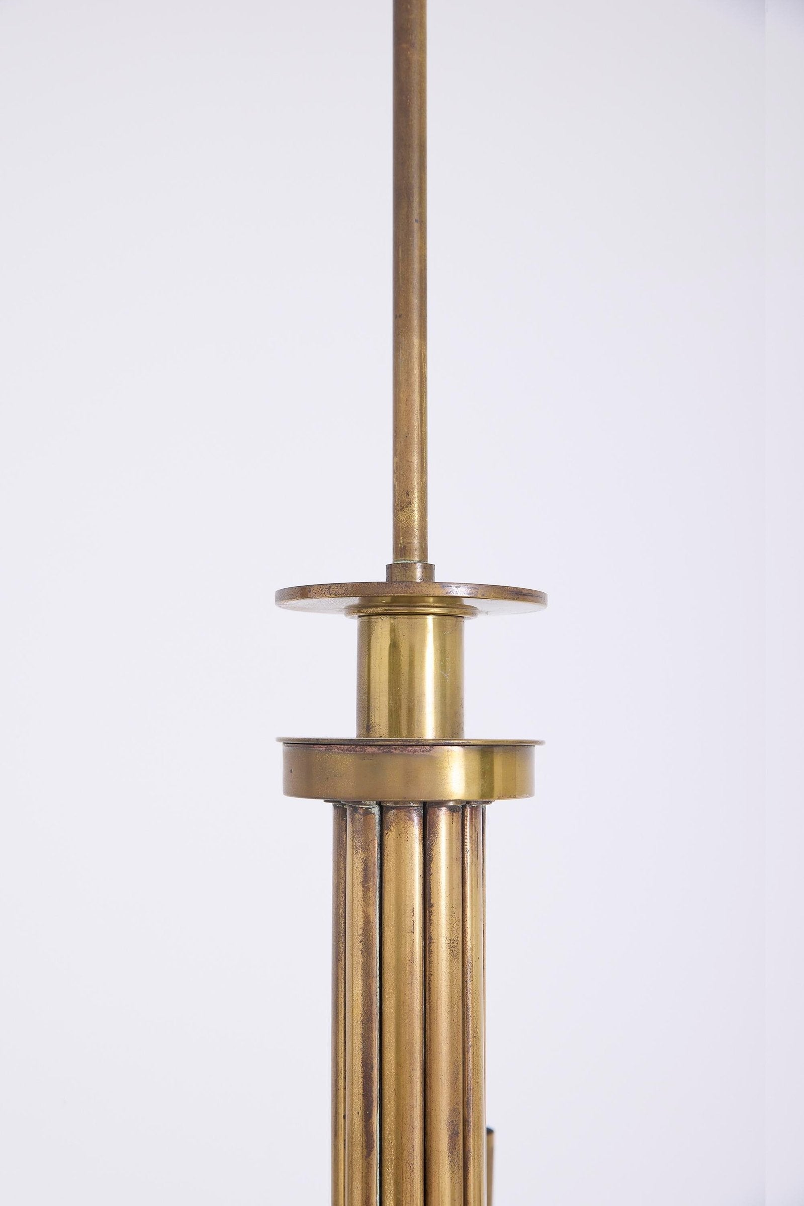 Mid-Century Brass Chandelier by Ulrich Guglielmo