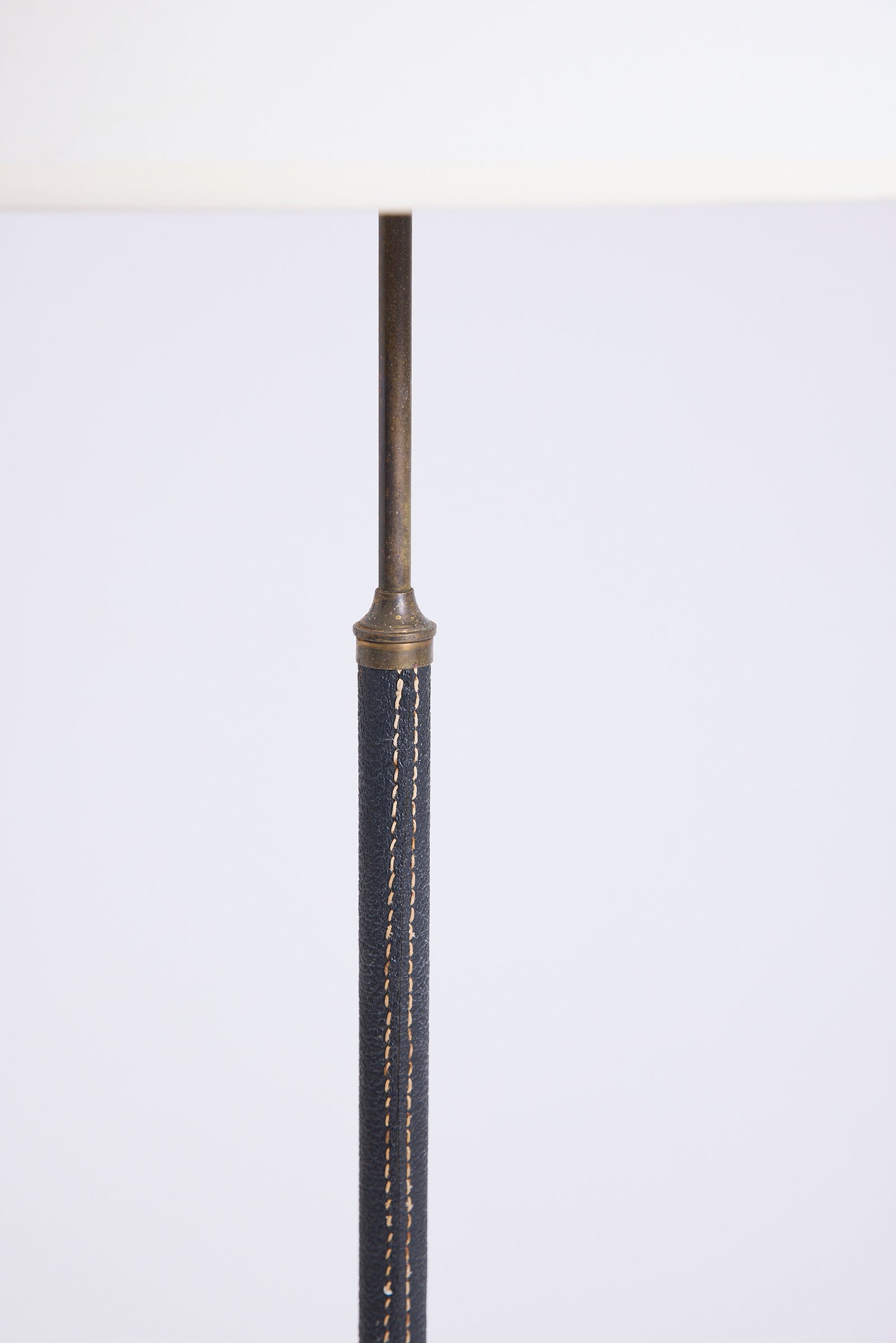 Faux Leather and Brass Floor Lamp