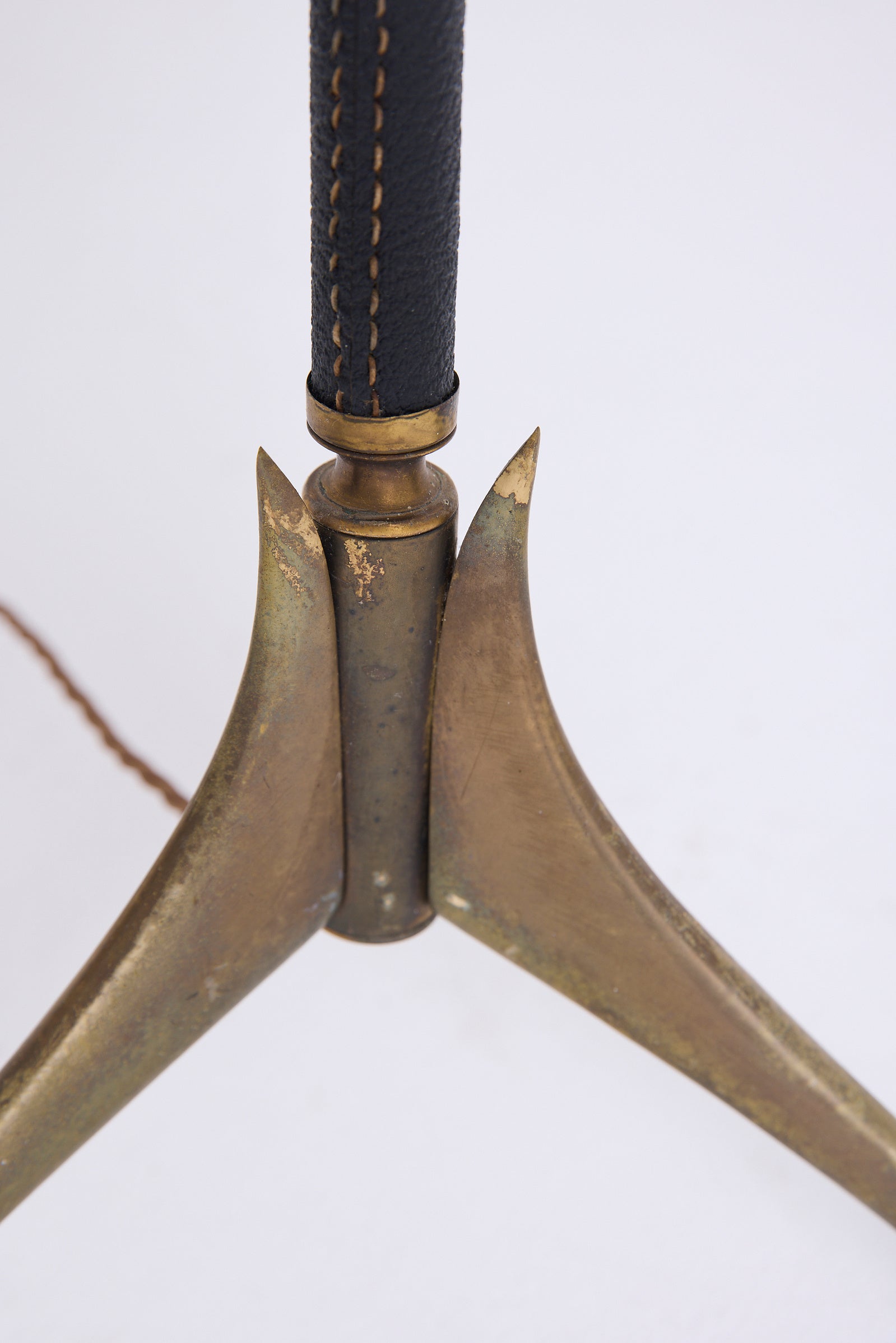 Faux Leather and Brass Floor Lamp