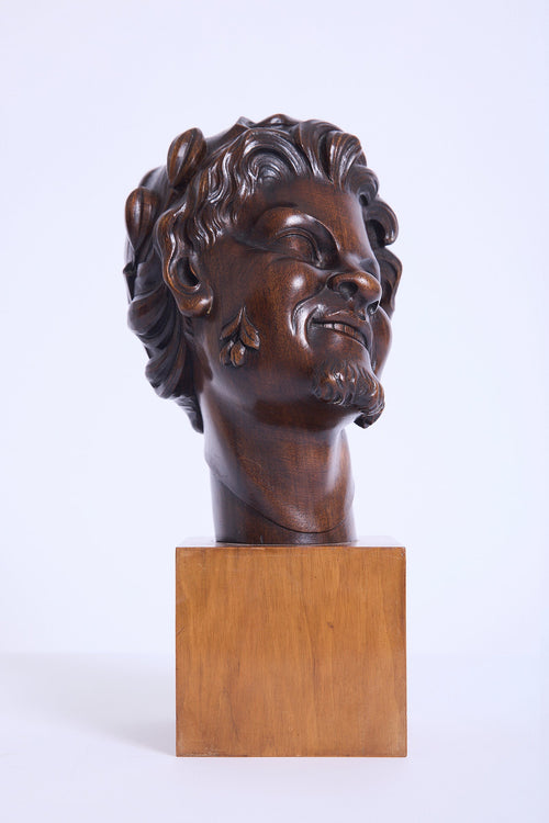 10618- Art Deco Faun's Head Sculpture