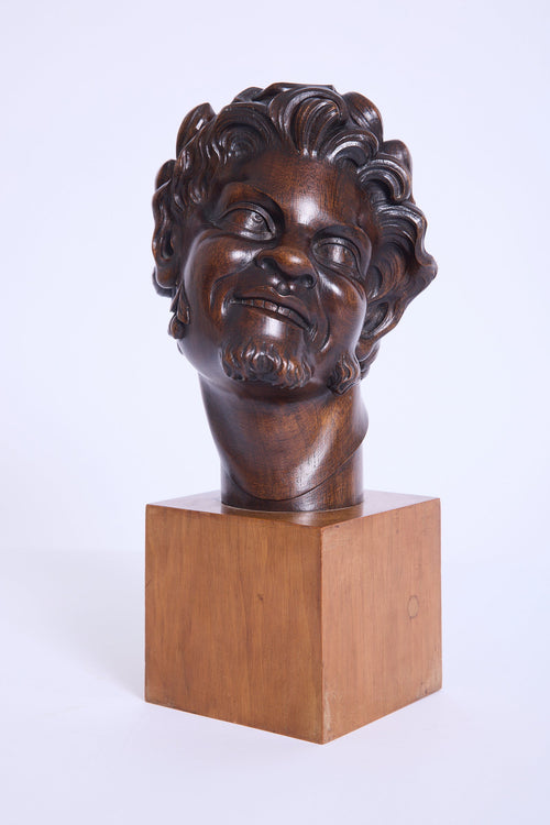 Art Deco Faun's Head Sculpture