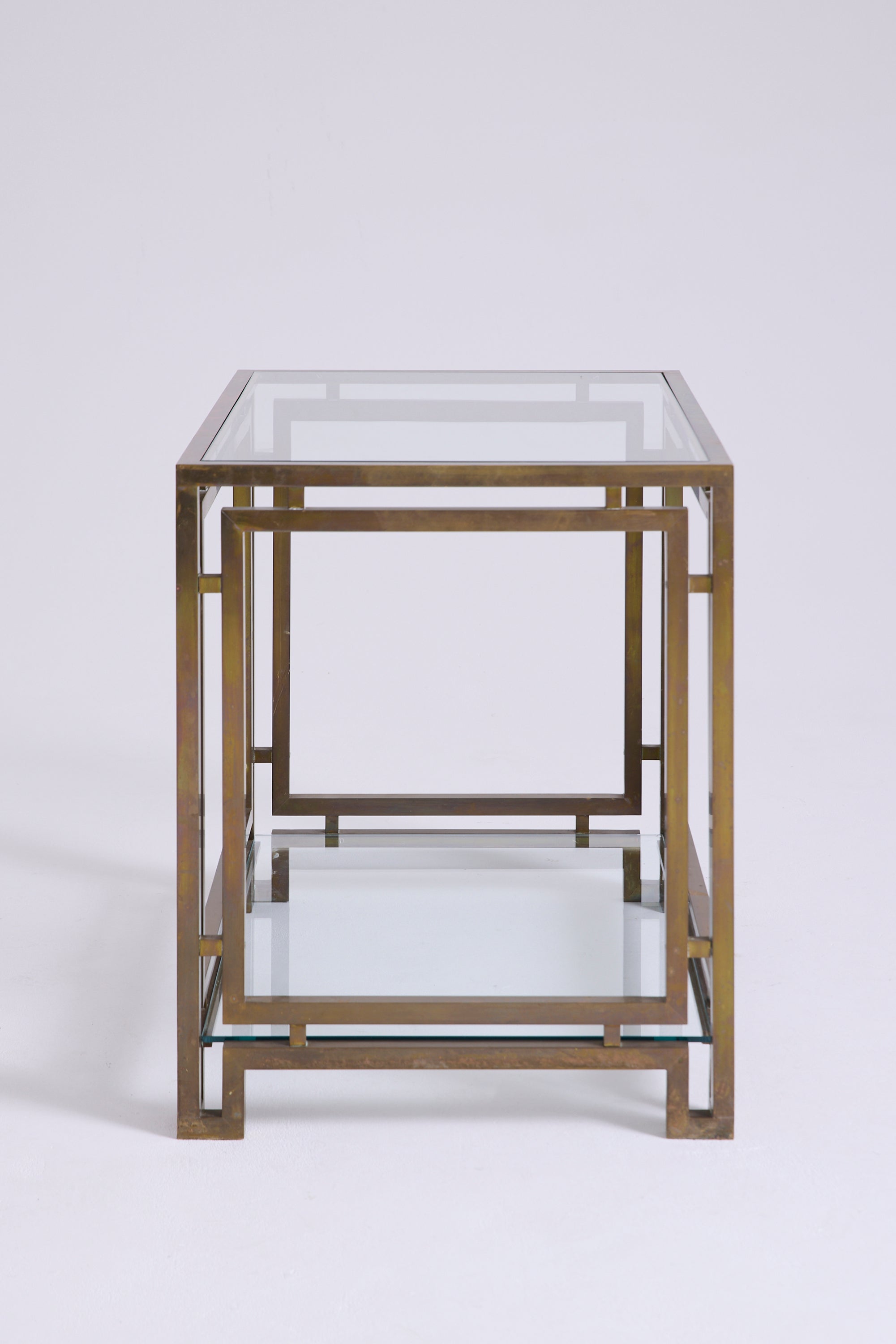 Pair of Brass and Glass Side Tables