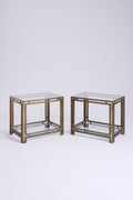 Pair of Brass and Glass Side Tables