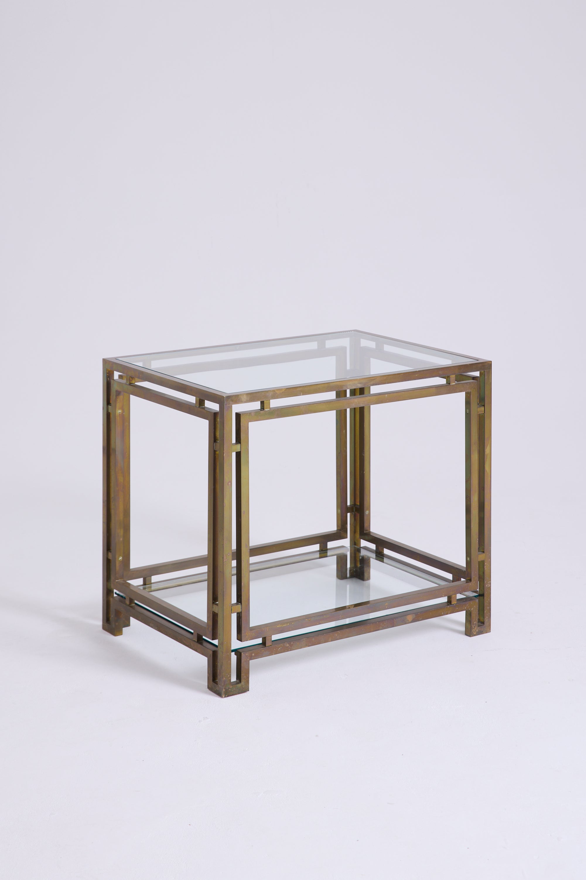 Pair of Brass and Glass Side Tables