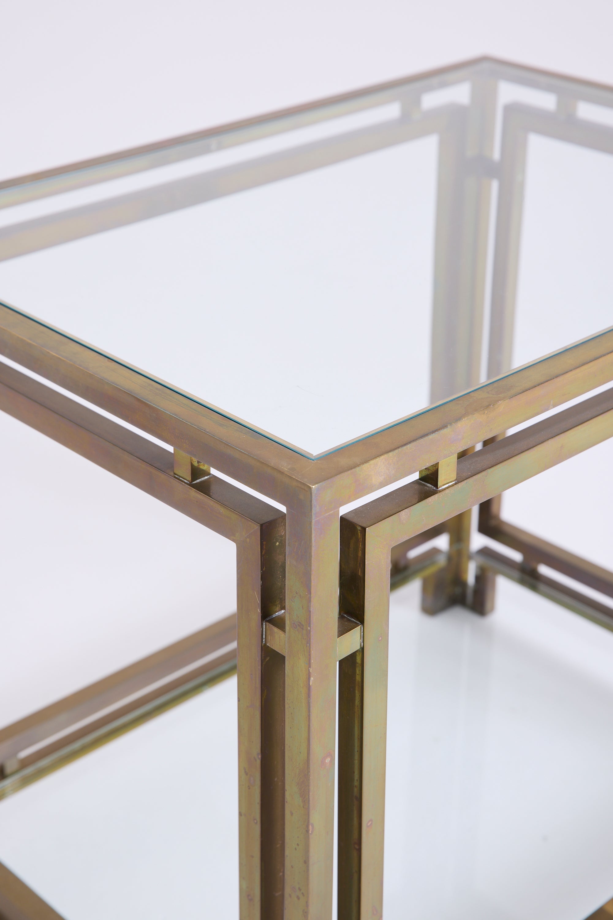 Pair of Brass and Glass Side Tables