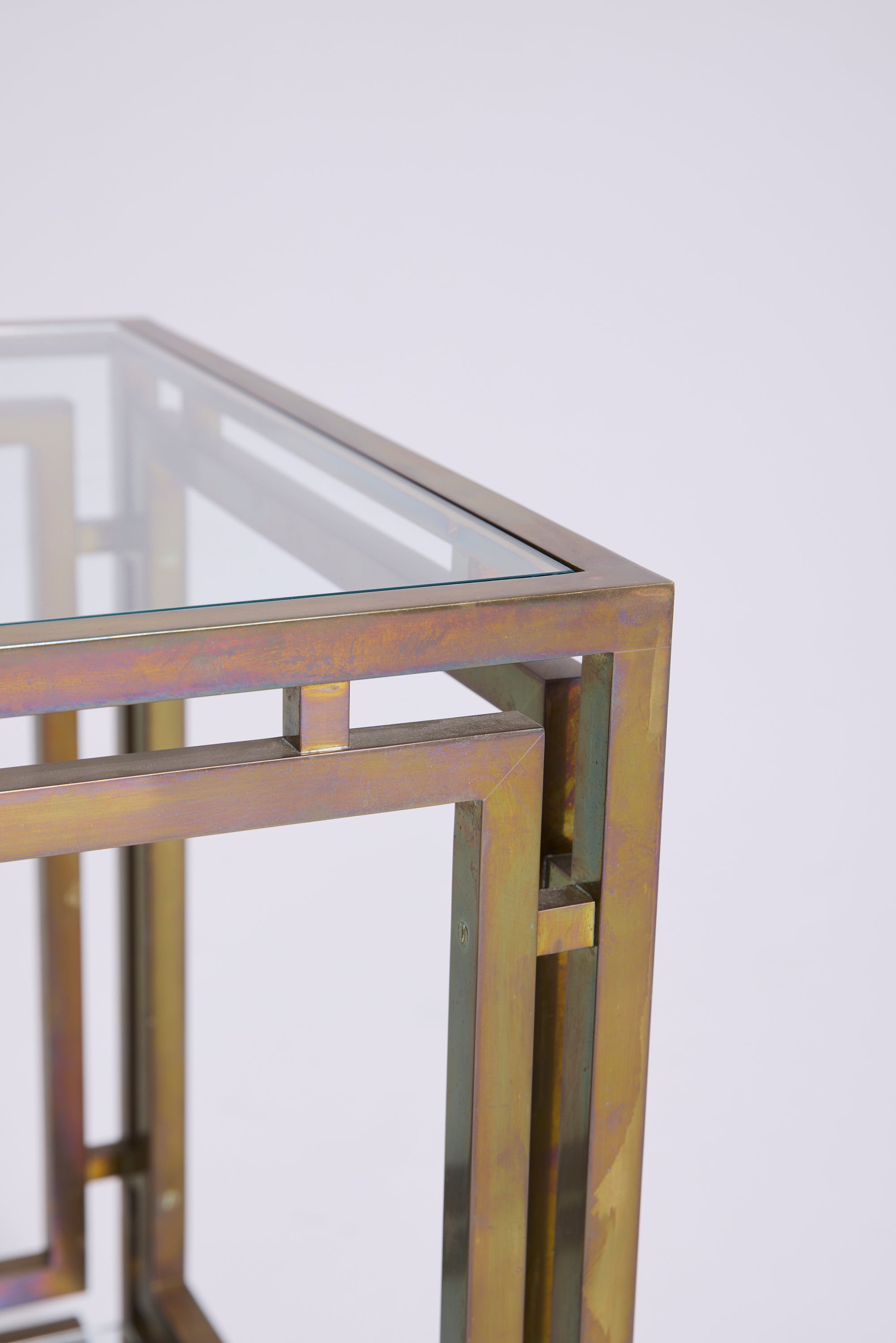 Pair of Brass and Glass Side Tables