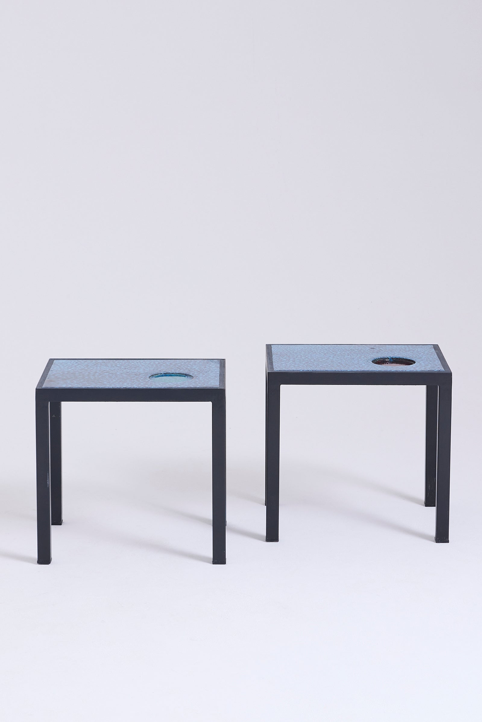 Pair of Ceramic Side Tables