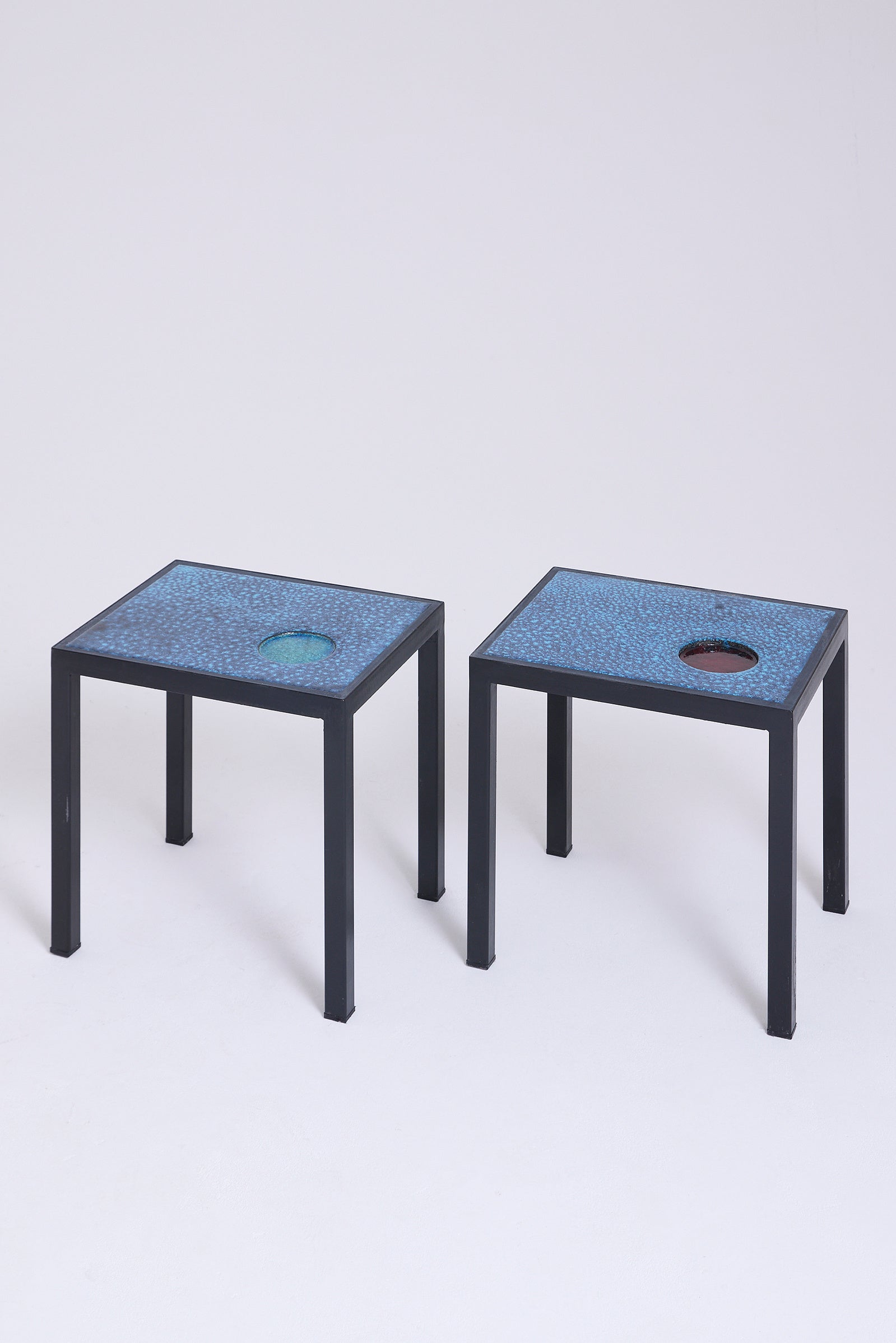 Pair of Ceramic Side Tables