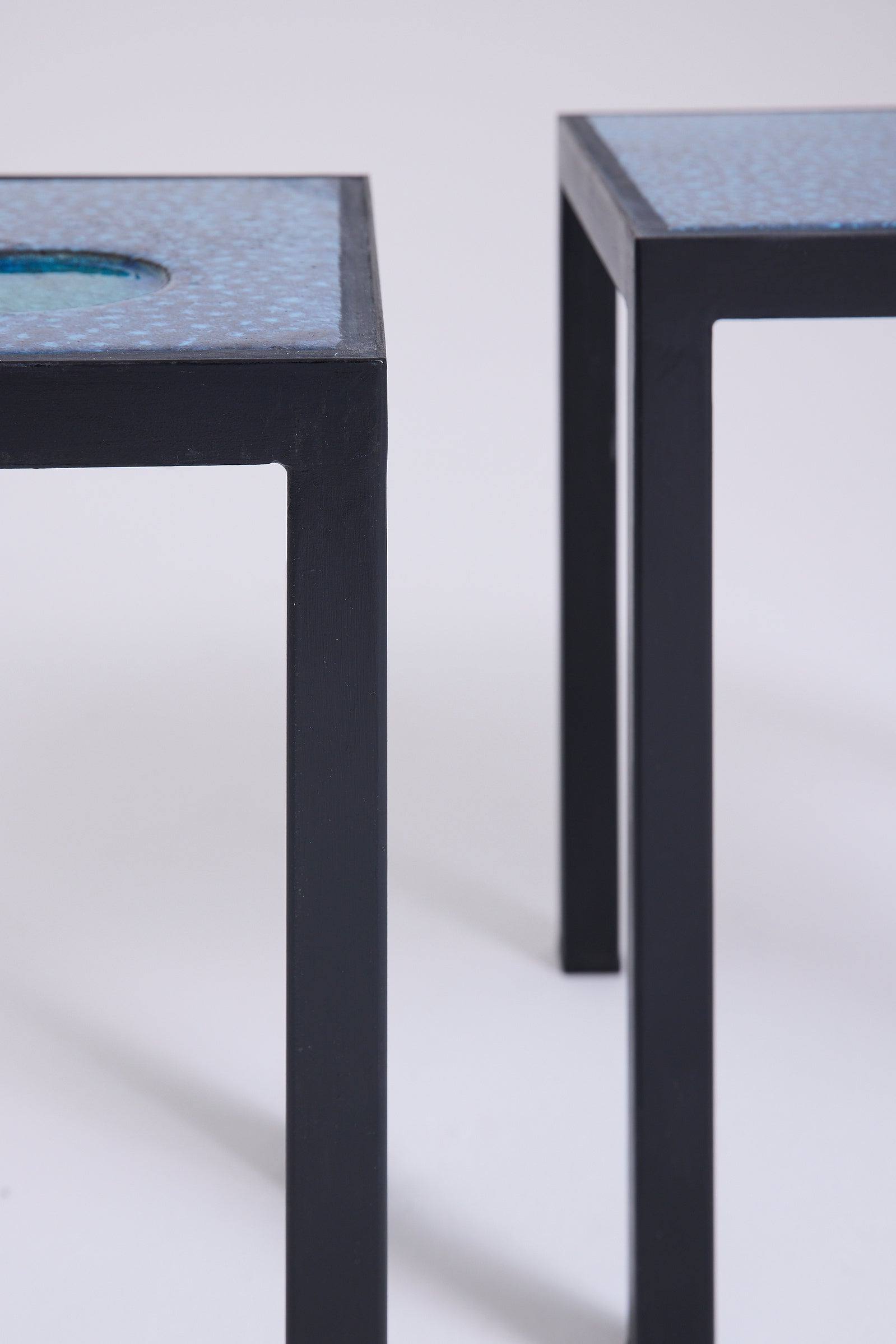 Pair of Ceramic Side Tables