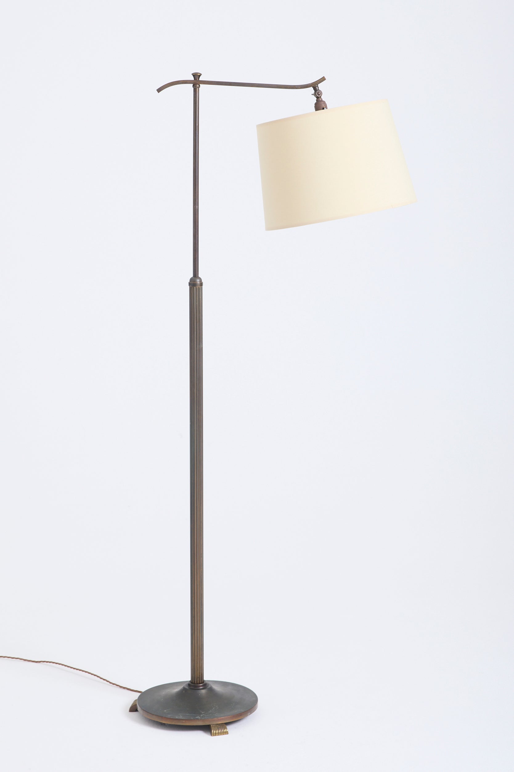 Art Deco Brass Reading Floor Lamp