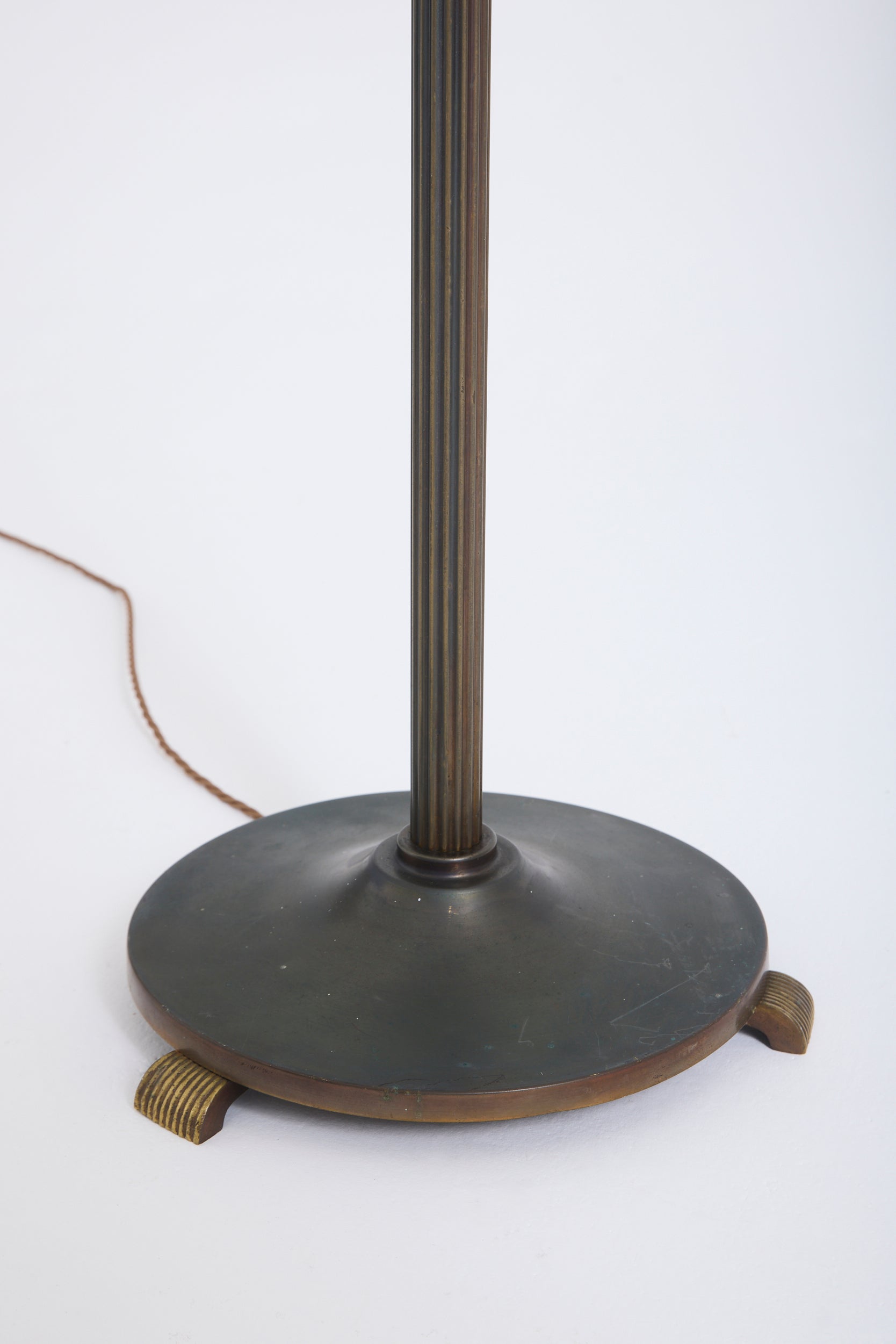 Art Deco Brass Reading Floor Lamp