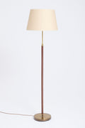 Faux Leather and Brass Floor Lamp