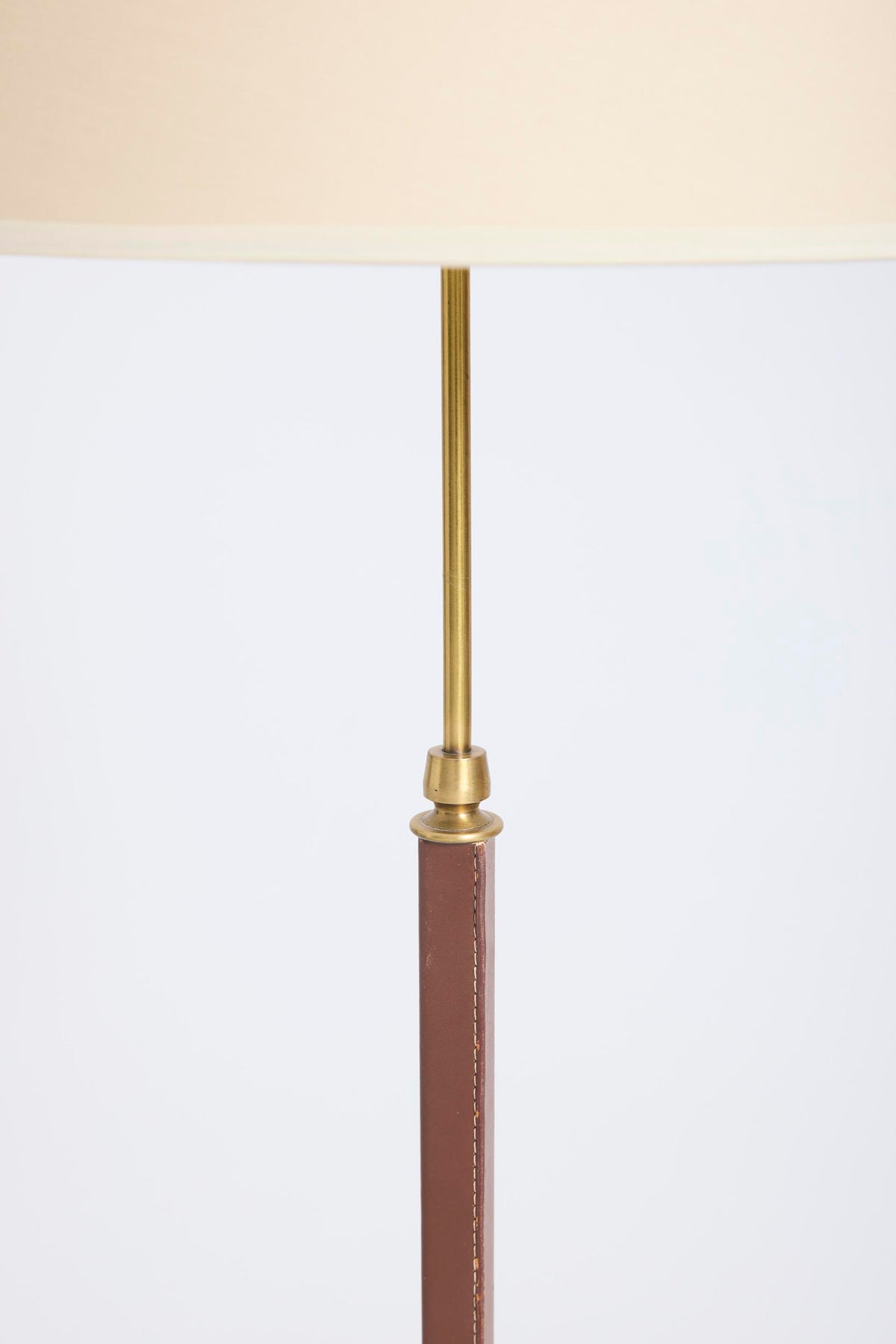 Faux Leather and Brass Floor Lamp