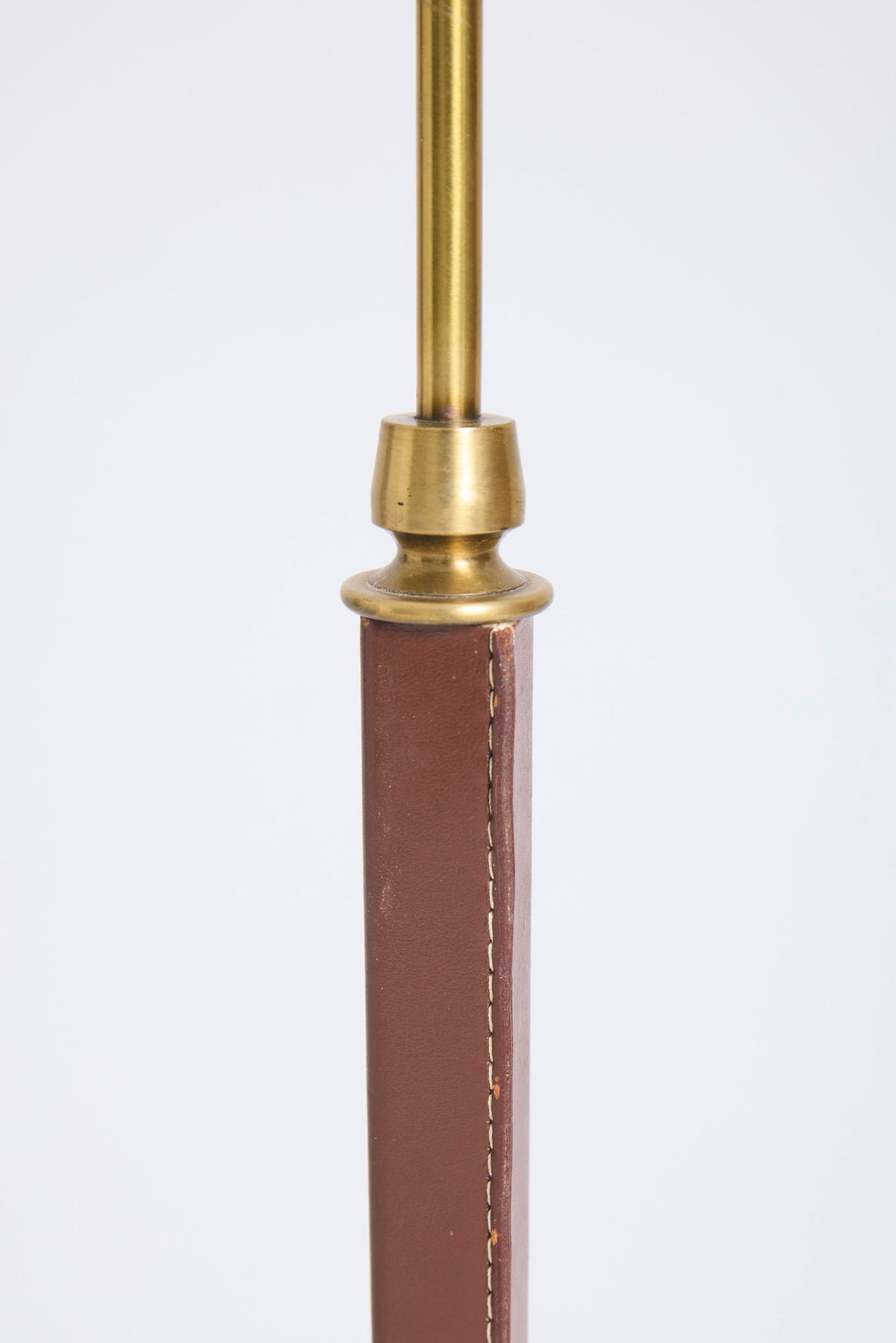 Faux Leather and Brass Floor Lamp