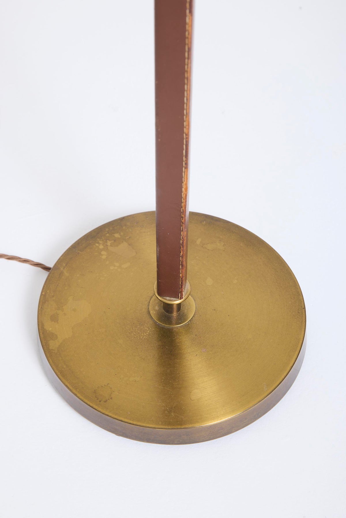 Faux Leather and Brass Floor Lamp
