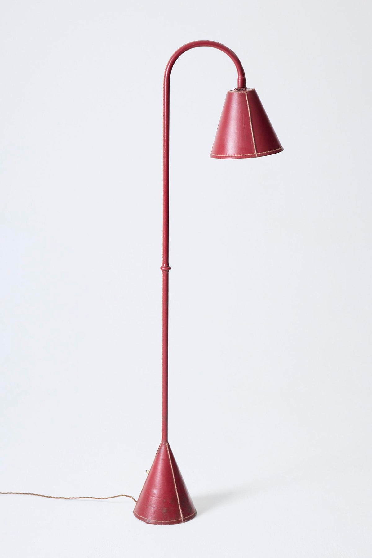 Red Leather Reading Floor Lamp by Valentí