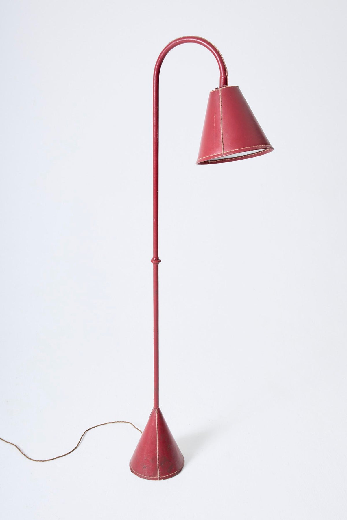 Red Leather Reading Floor Lamp by Valentí