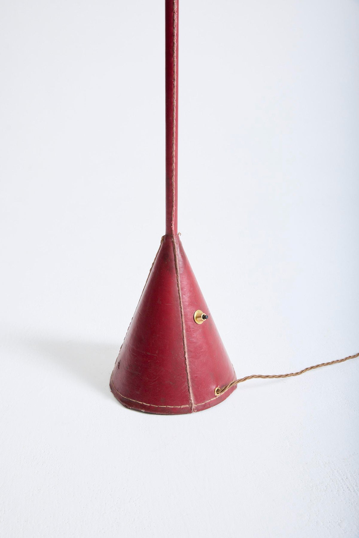 Red Leather Reading Floor Lamp by Valentí