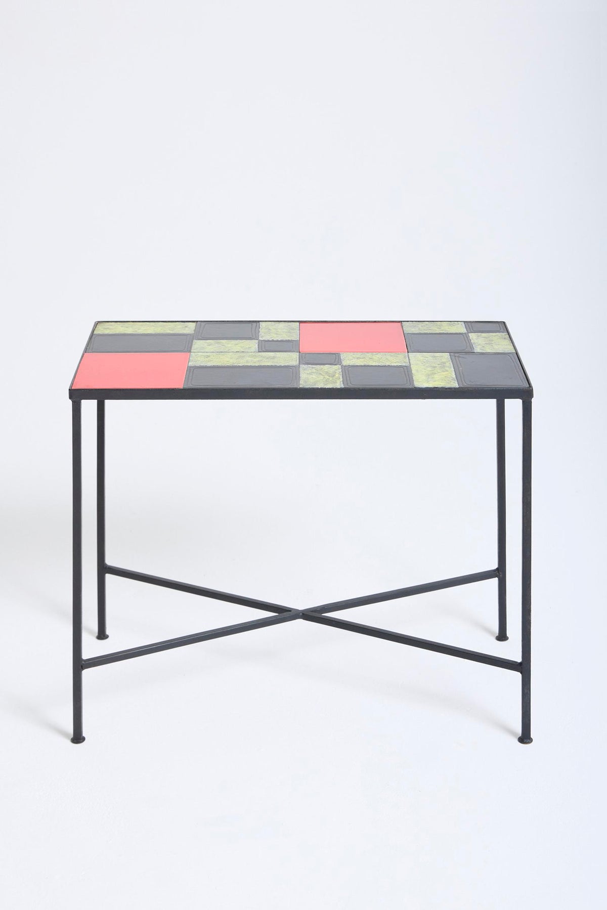 Ceramic Top Side Table att. to Les Frères Cloutiers
