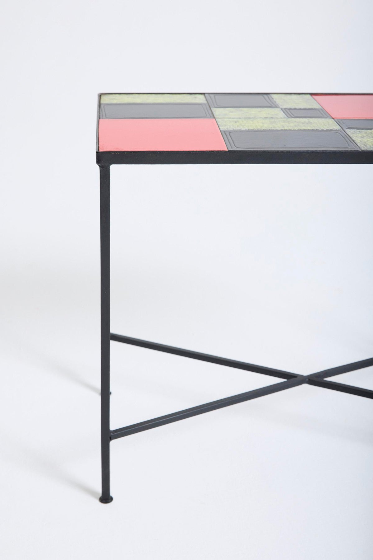 Ceramic Top Side Table att. to Les Frères Cloutiers