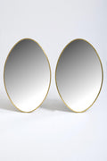 Pair of Oval Brass Mirrors