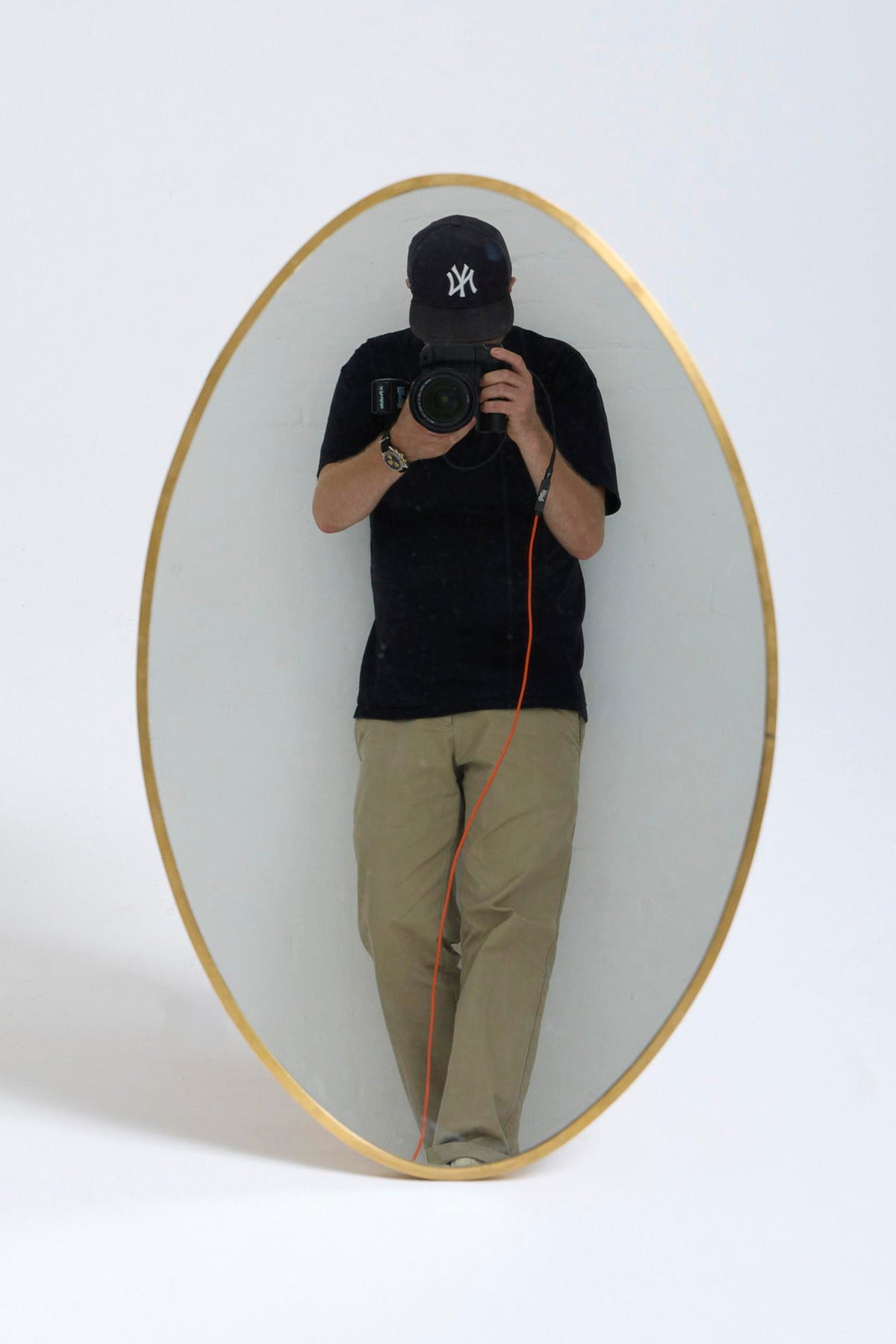Pair of Oval Brass Mirrors