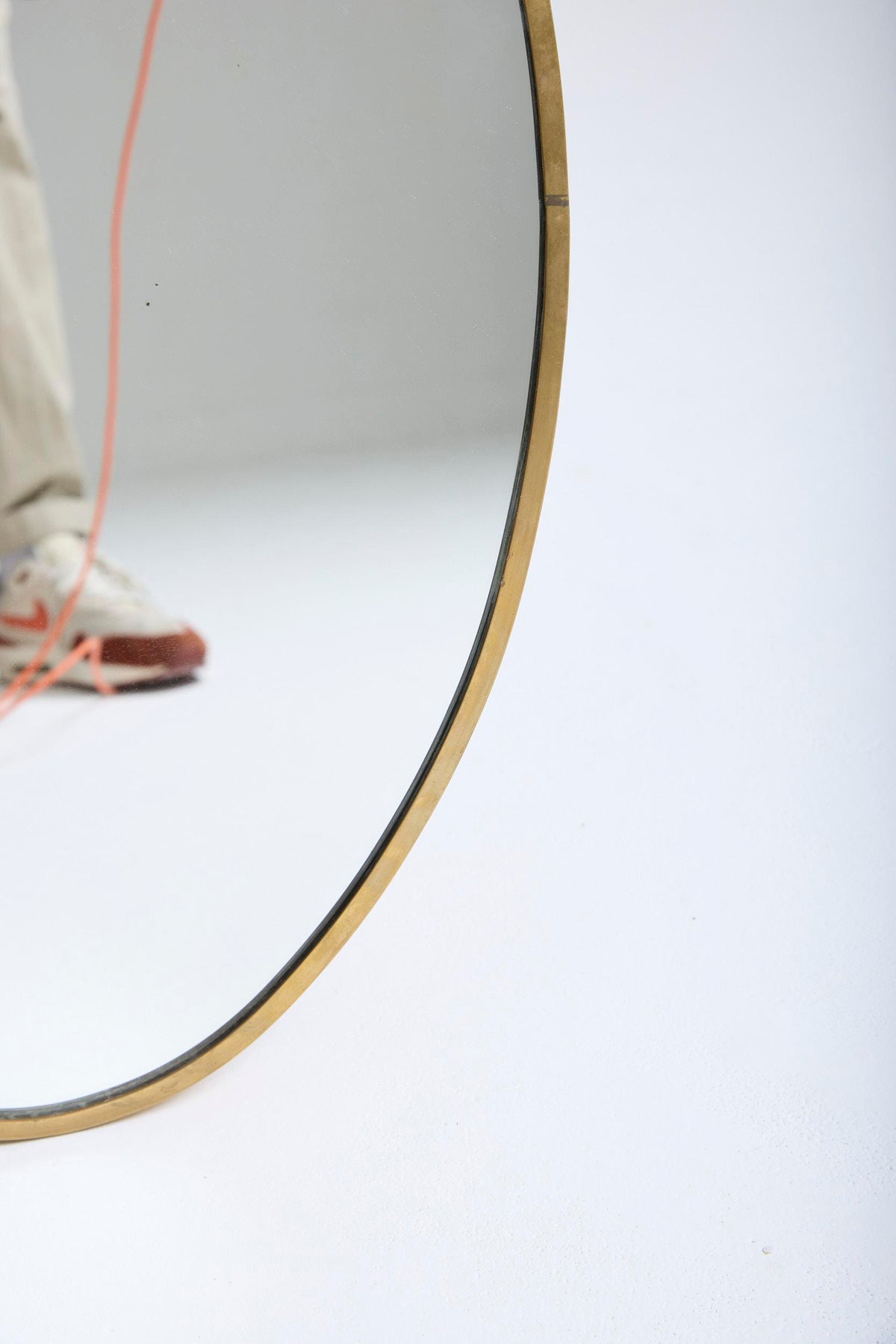 Pair of Oval Brass Mirrors
