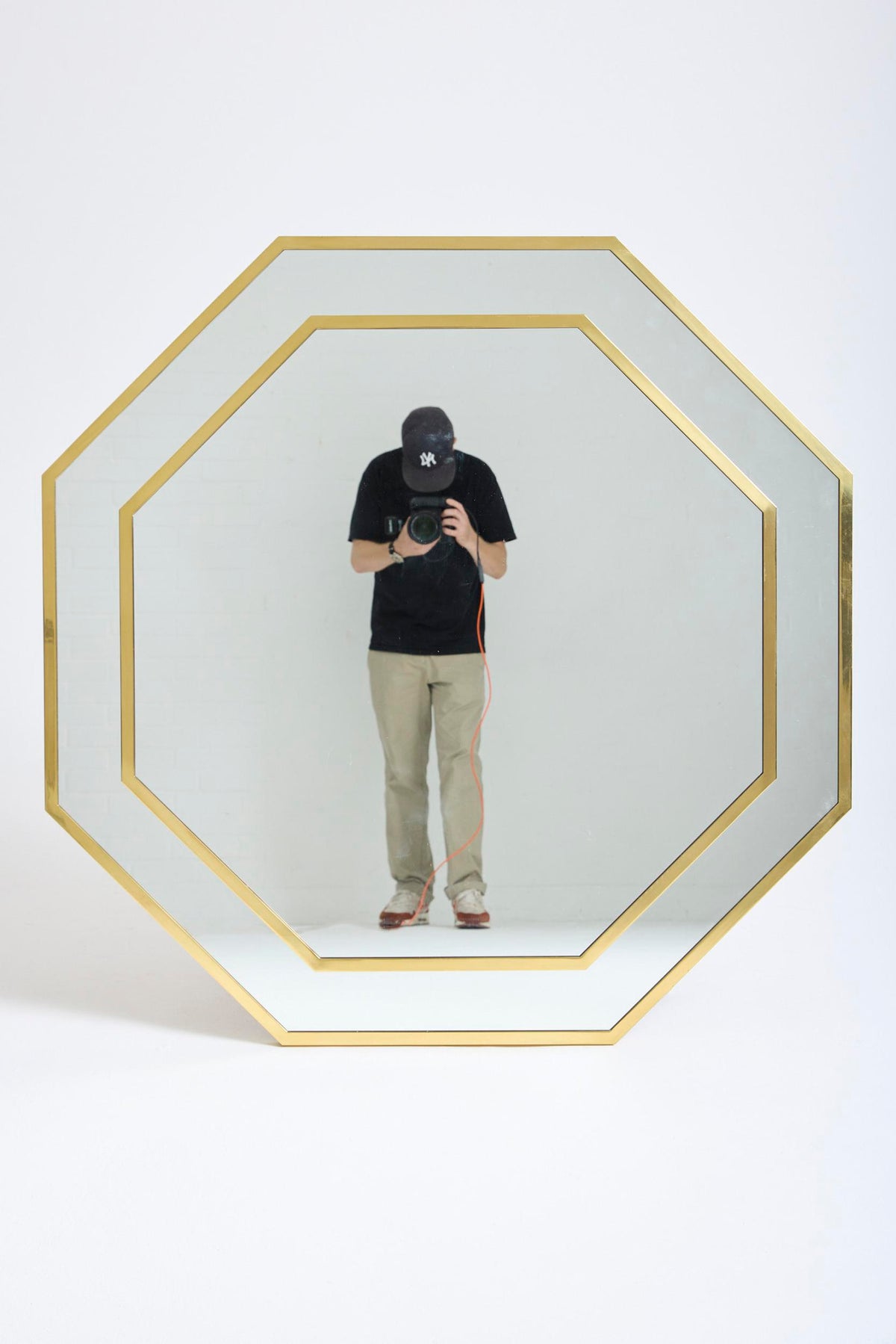 Very Large Octagonal Brass Mirror